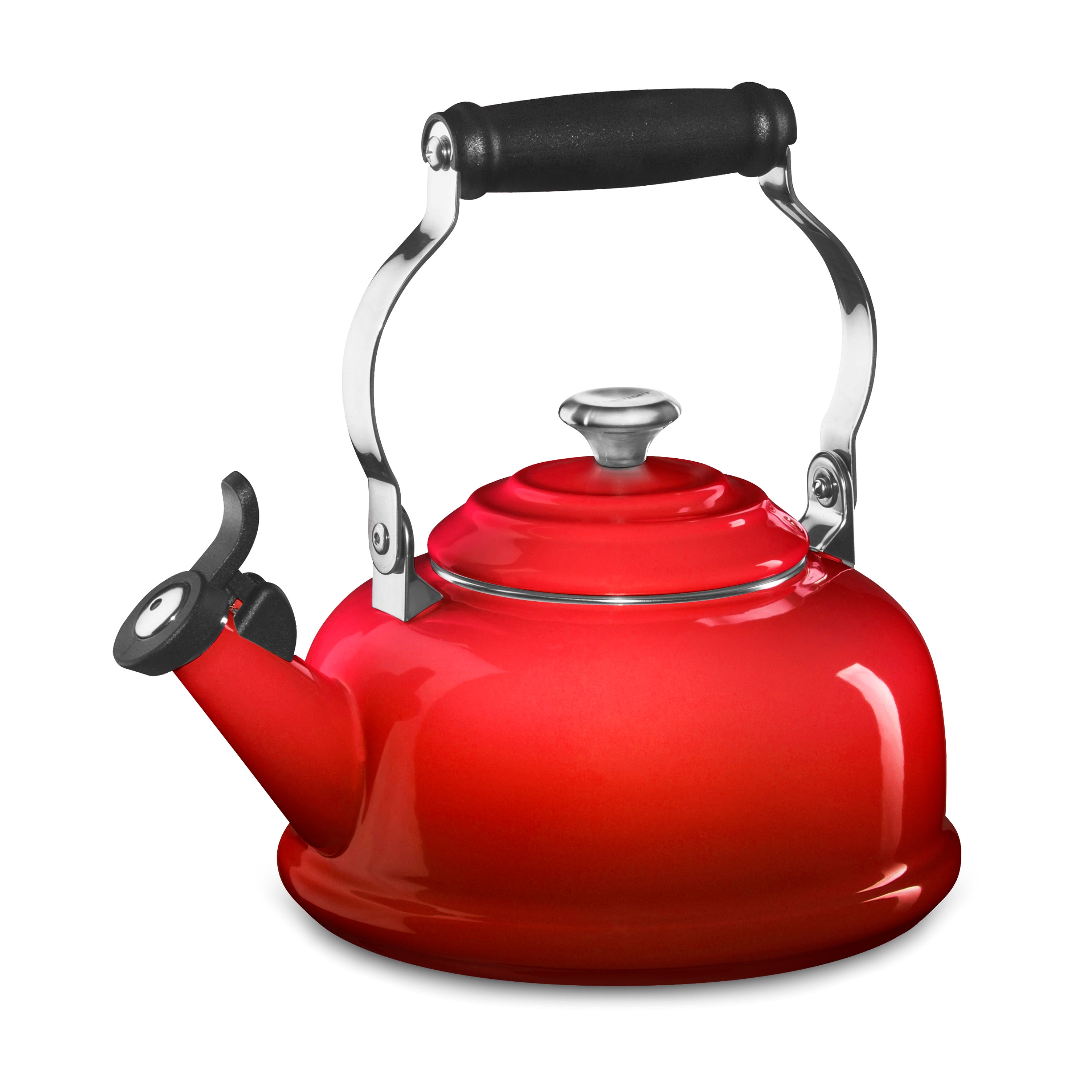 Le Creuset Tea Kettle - 1.7-qt Whistling - Cerise – Cutlery and More