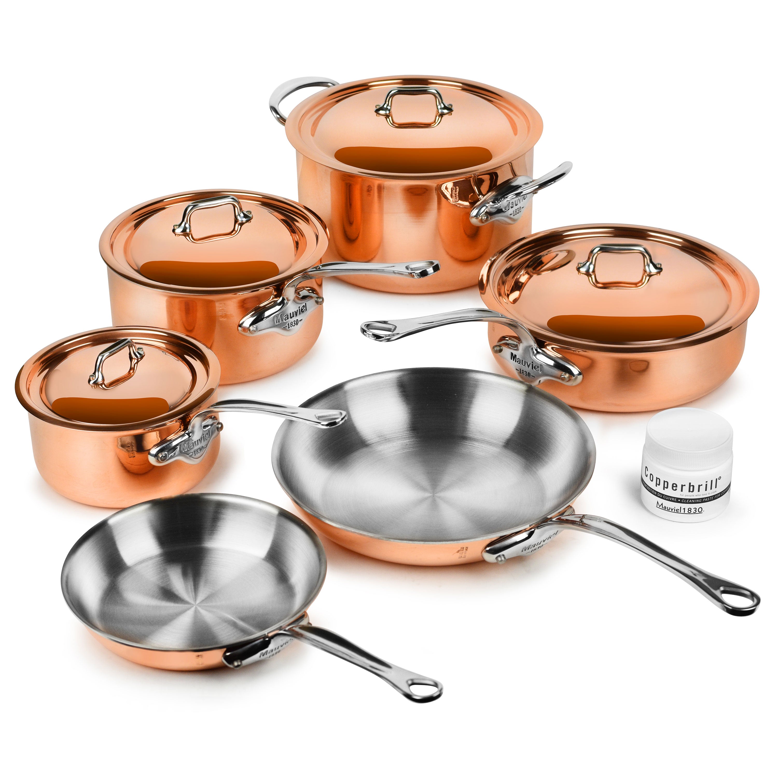 Mauviel M'6 S Induction Copper 3-Piece Sauce Pan Set With Cast