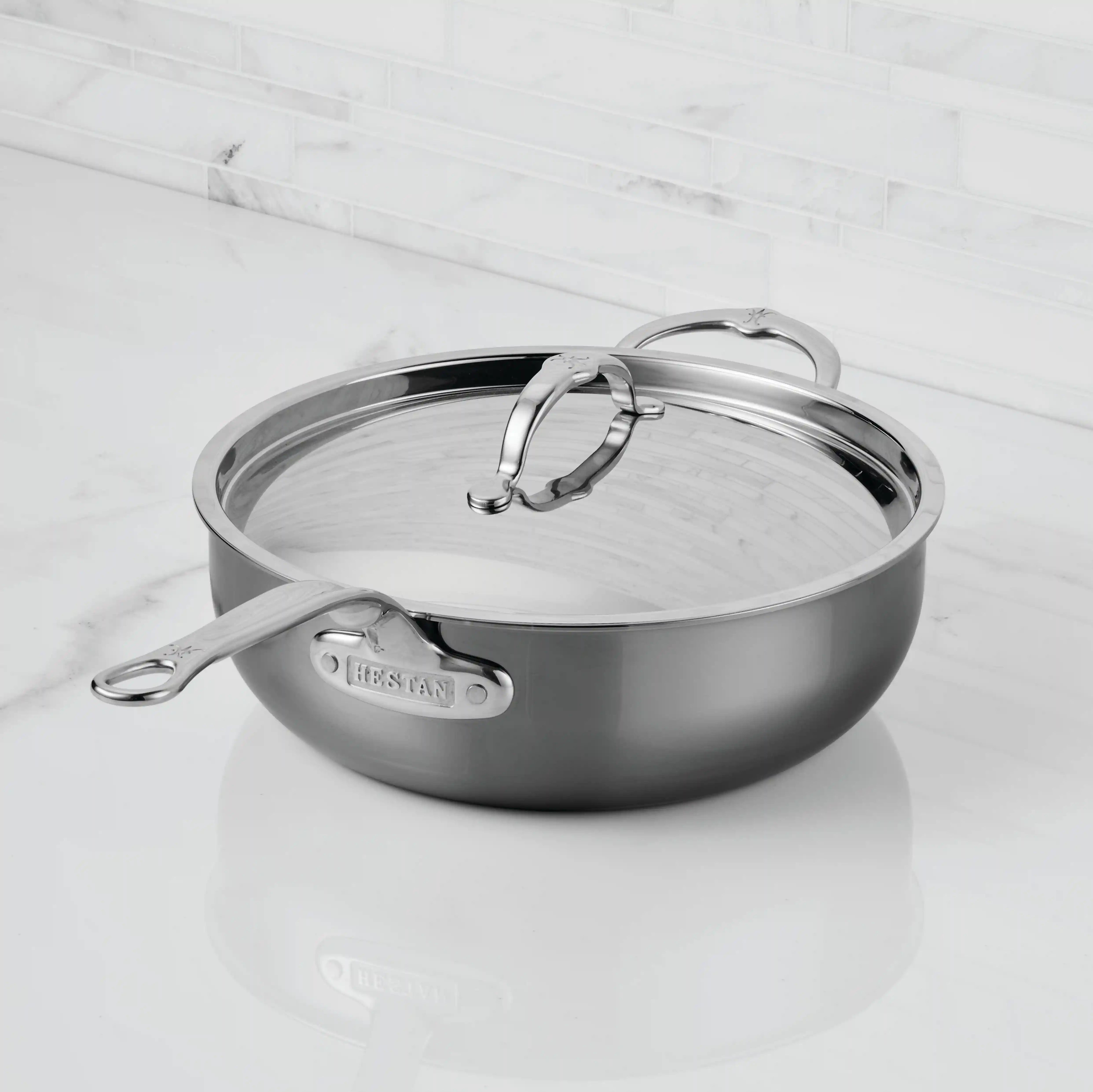 Hestan NanoBond Essential Pan - 5-quart Titanium Stainless Steel