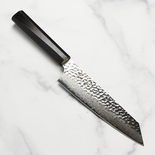 Takayuki Tsuchime Damascus 7.5" Kiritsuke Gyuto with Ebony Handle