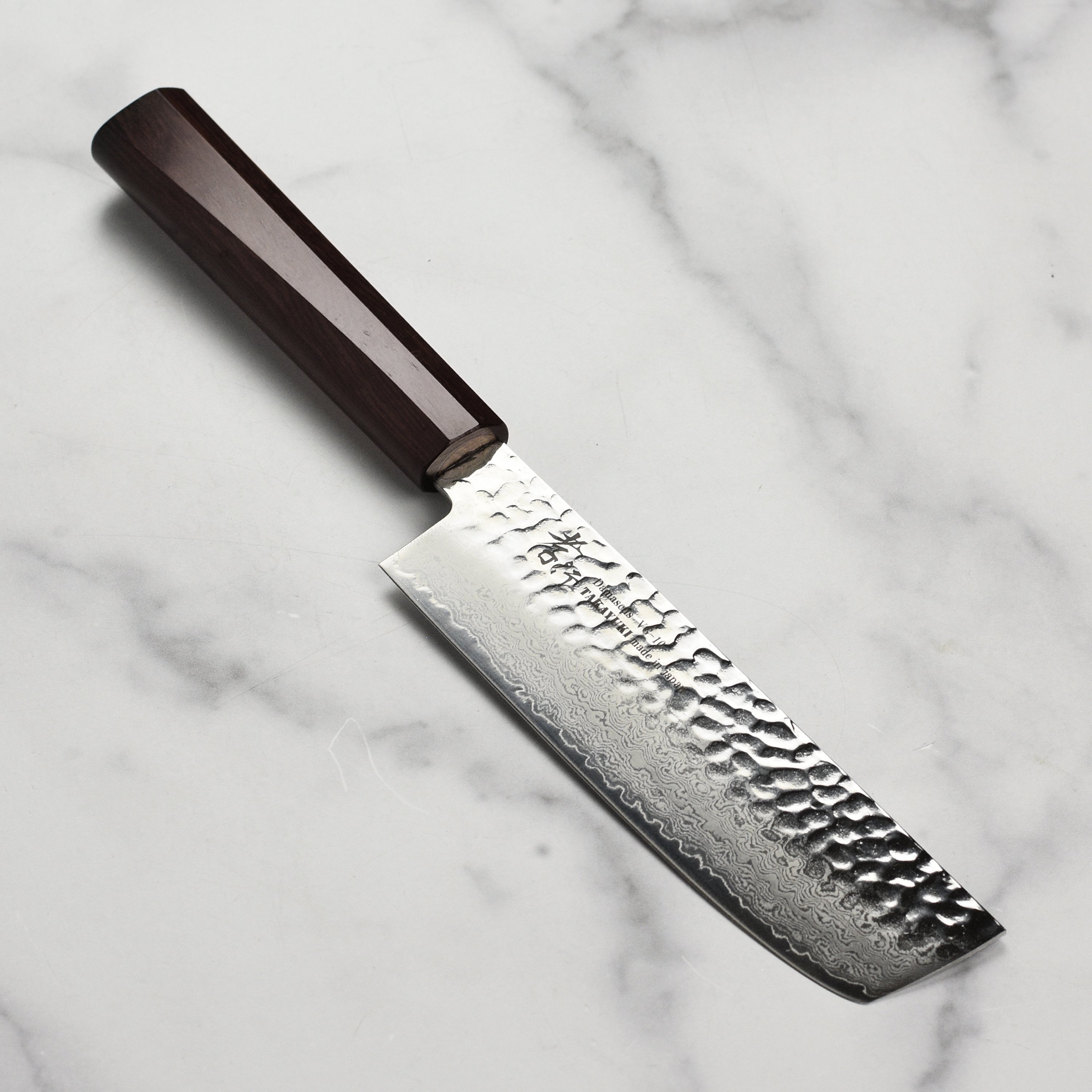 Takayuki Hammered Damascus Nakiri Knife - 6.3