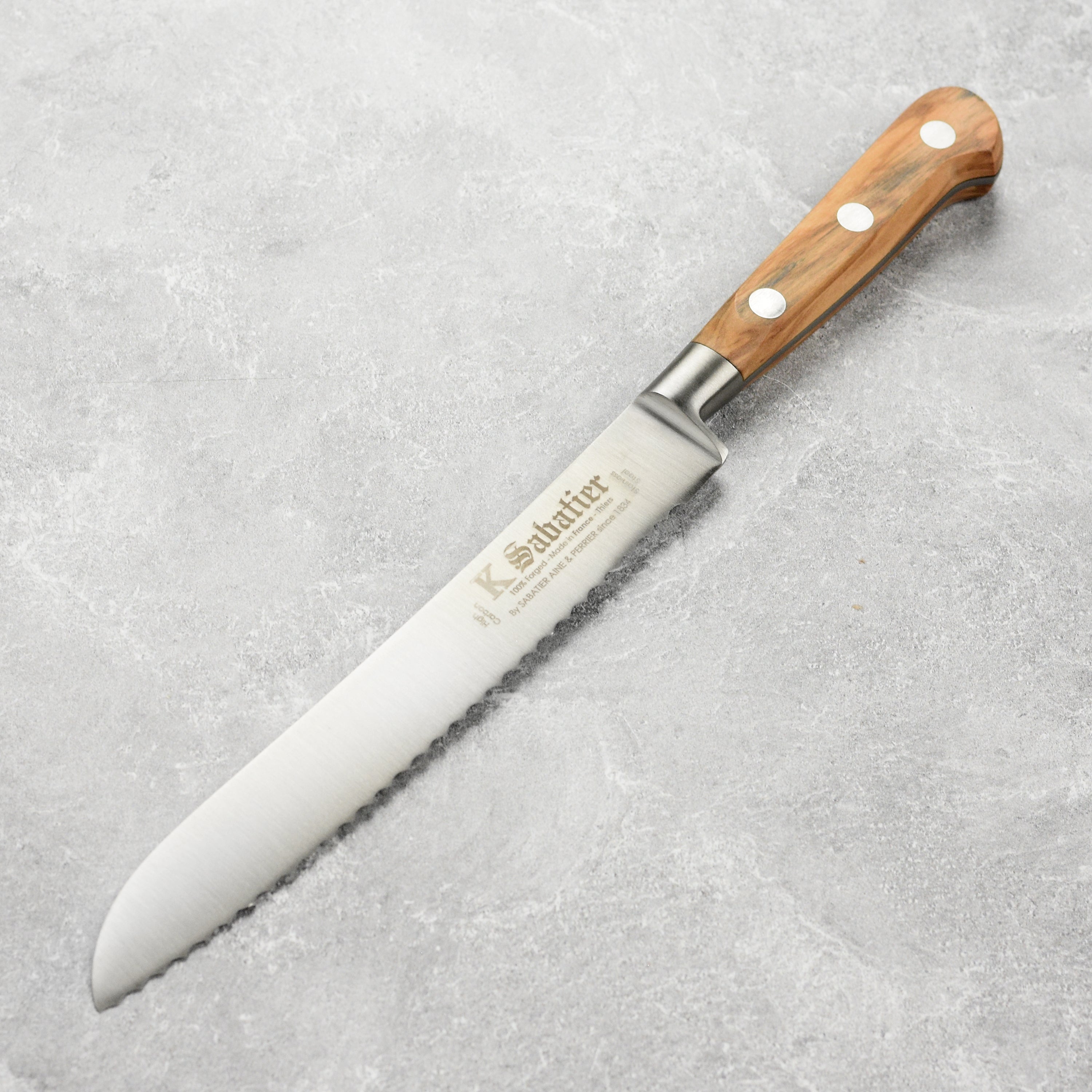 K Sabatier Olive Wood Bread Knife - 8