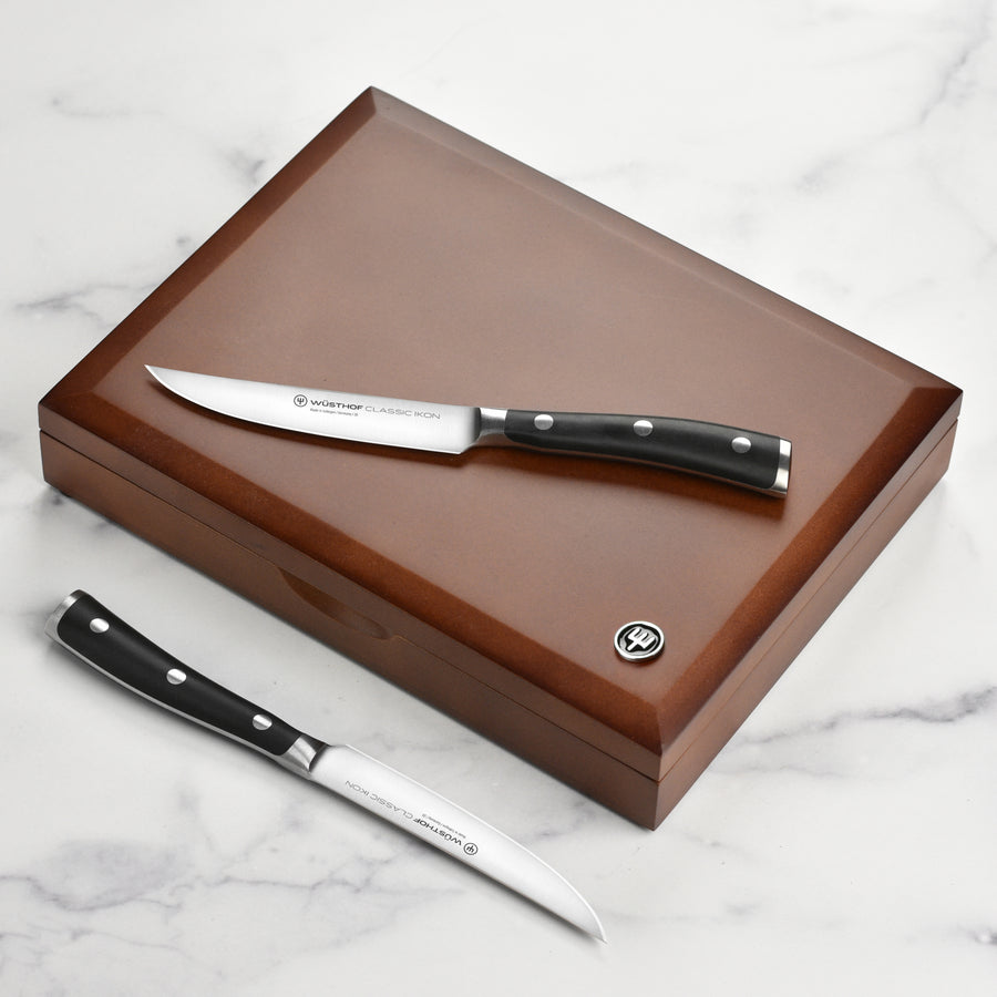 Wusthof Classic Ikon 8 Piece Steak Knife Set with Wood Case