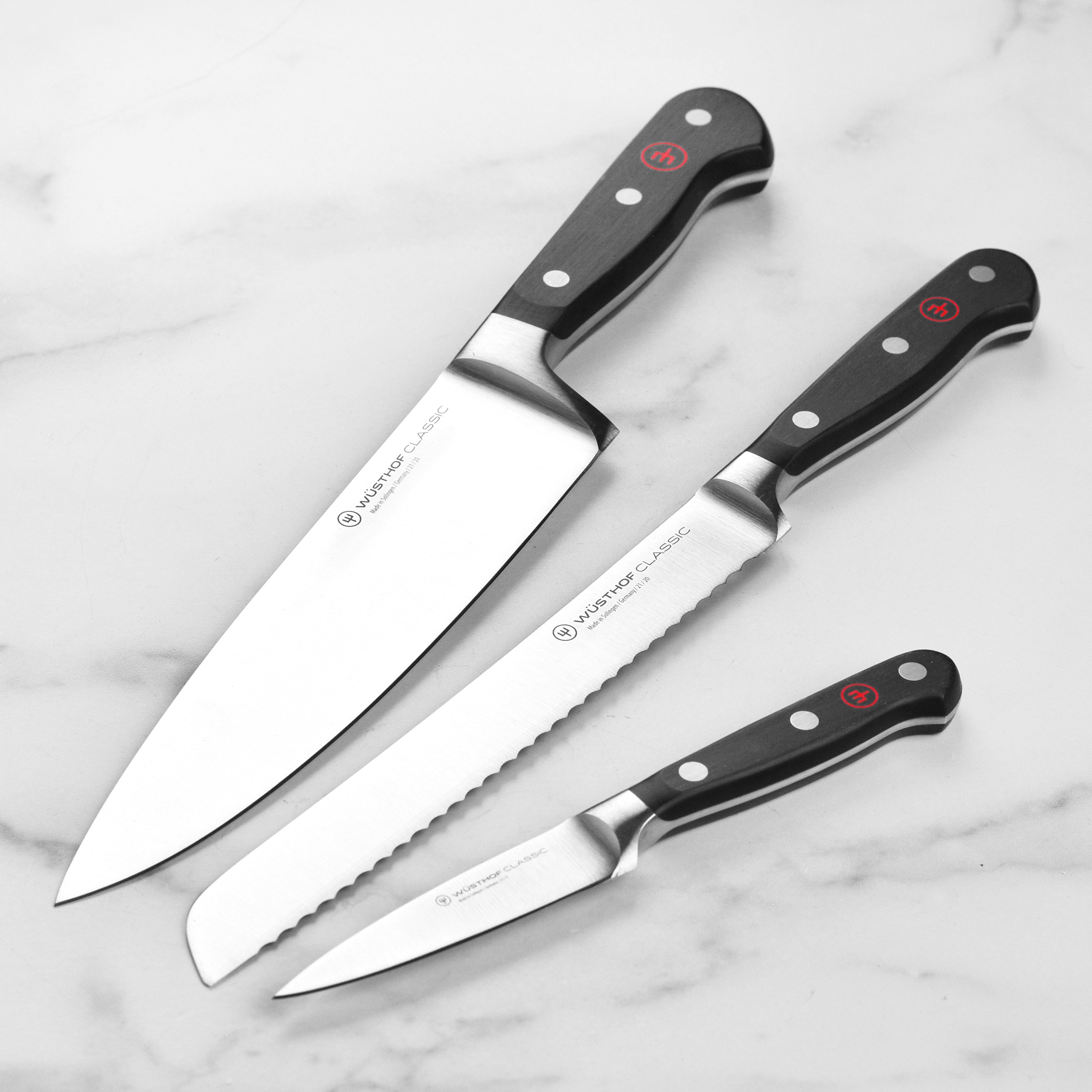Wusthof Classic Knife Set - 3 Piece - Chef's, Bread & Paring
