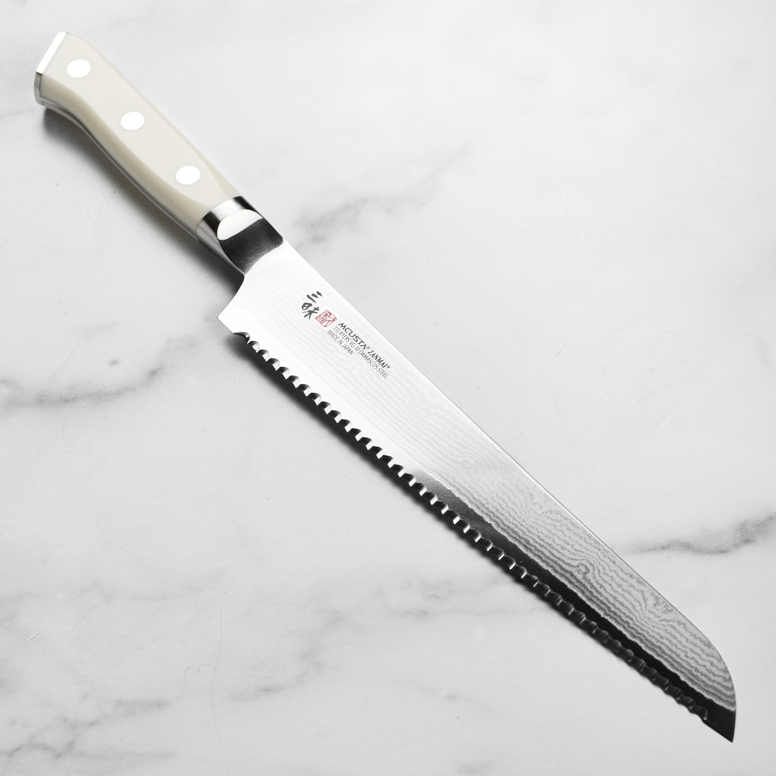 Zanmai Classic Damascus Corian Bread Knife - 9