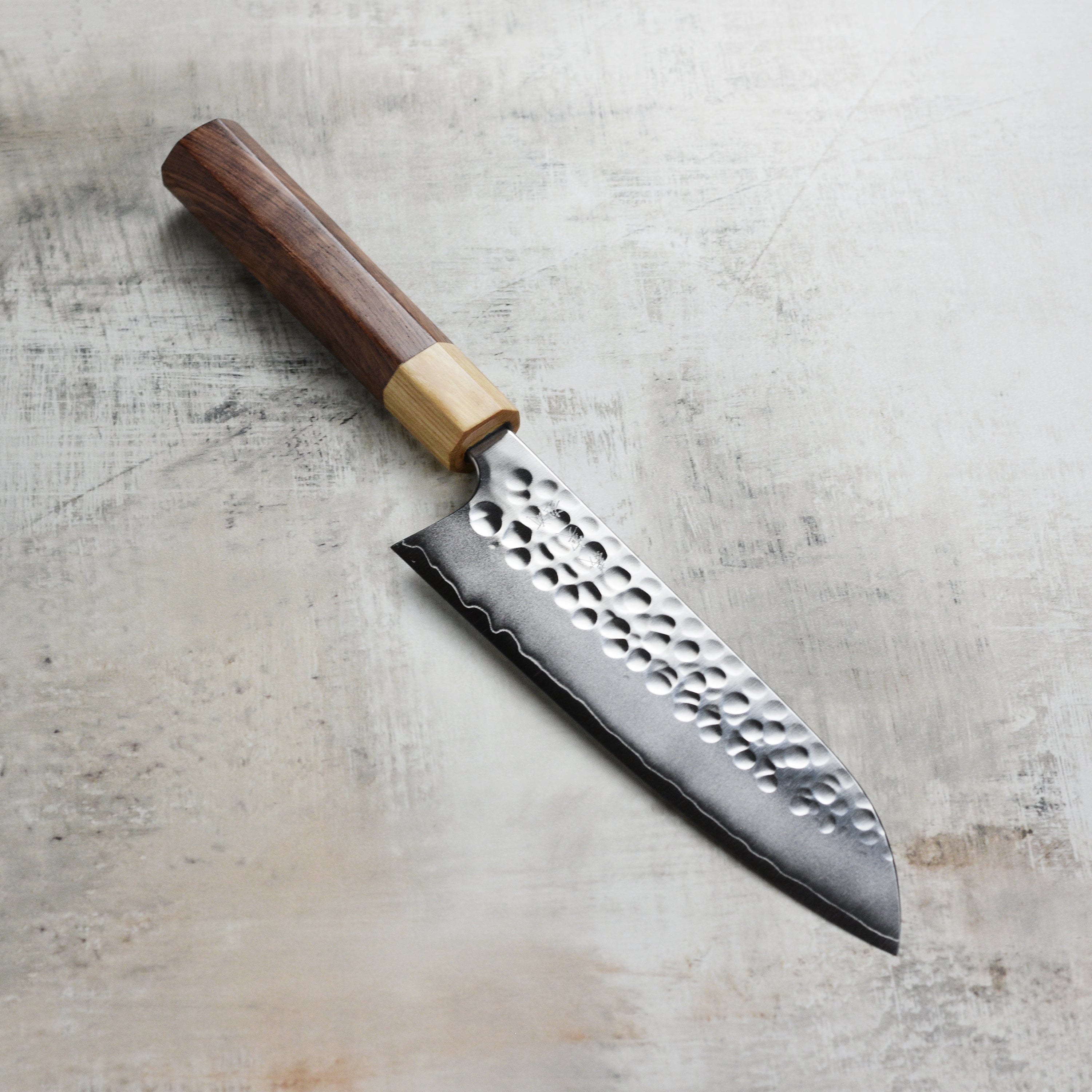 Yoshimi Kato Forged Ginsan Santoku Knife - 6.7