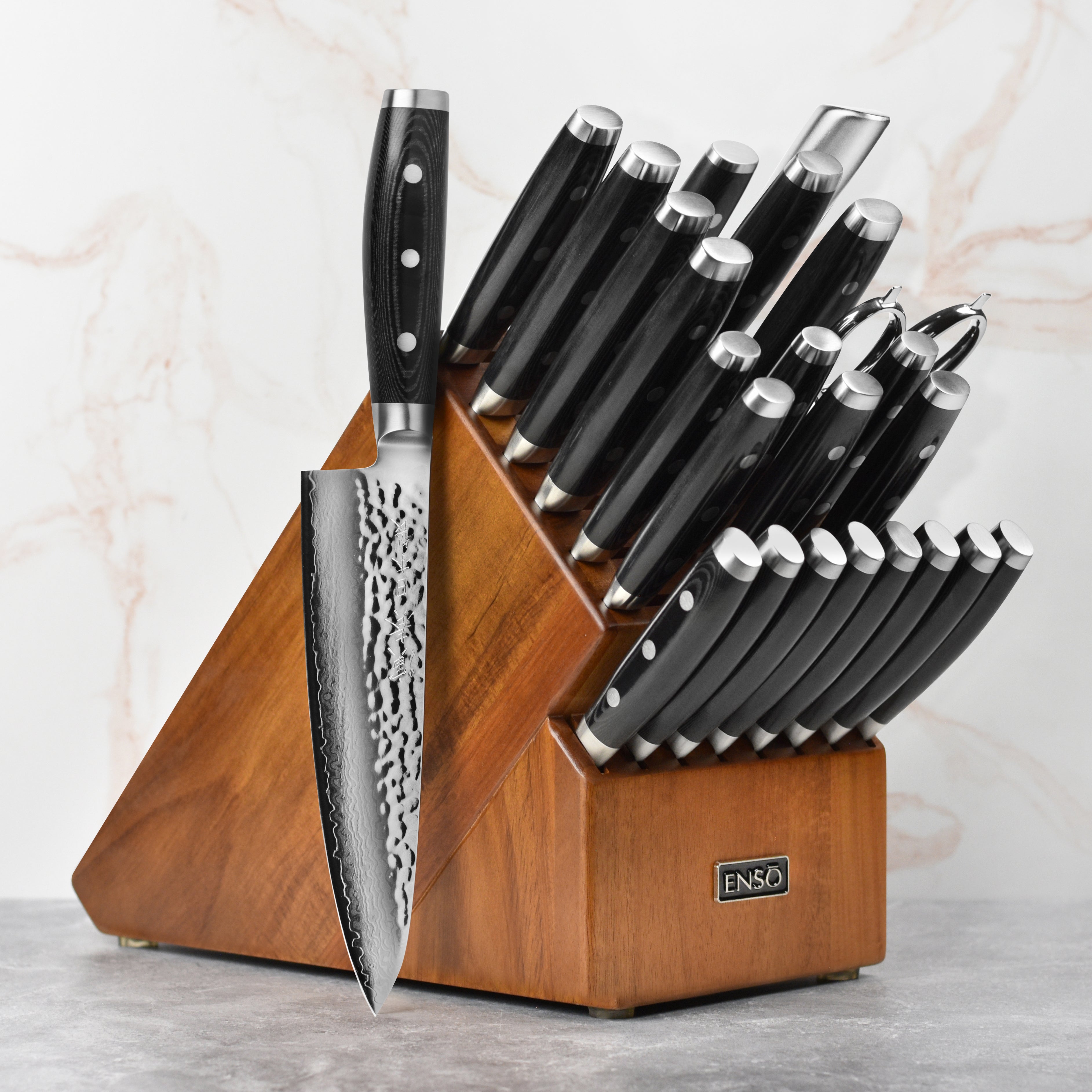 Enso HD Knife Block Set - 25 Piece Acacia – Cutlery and More