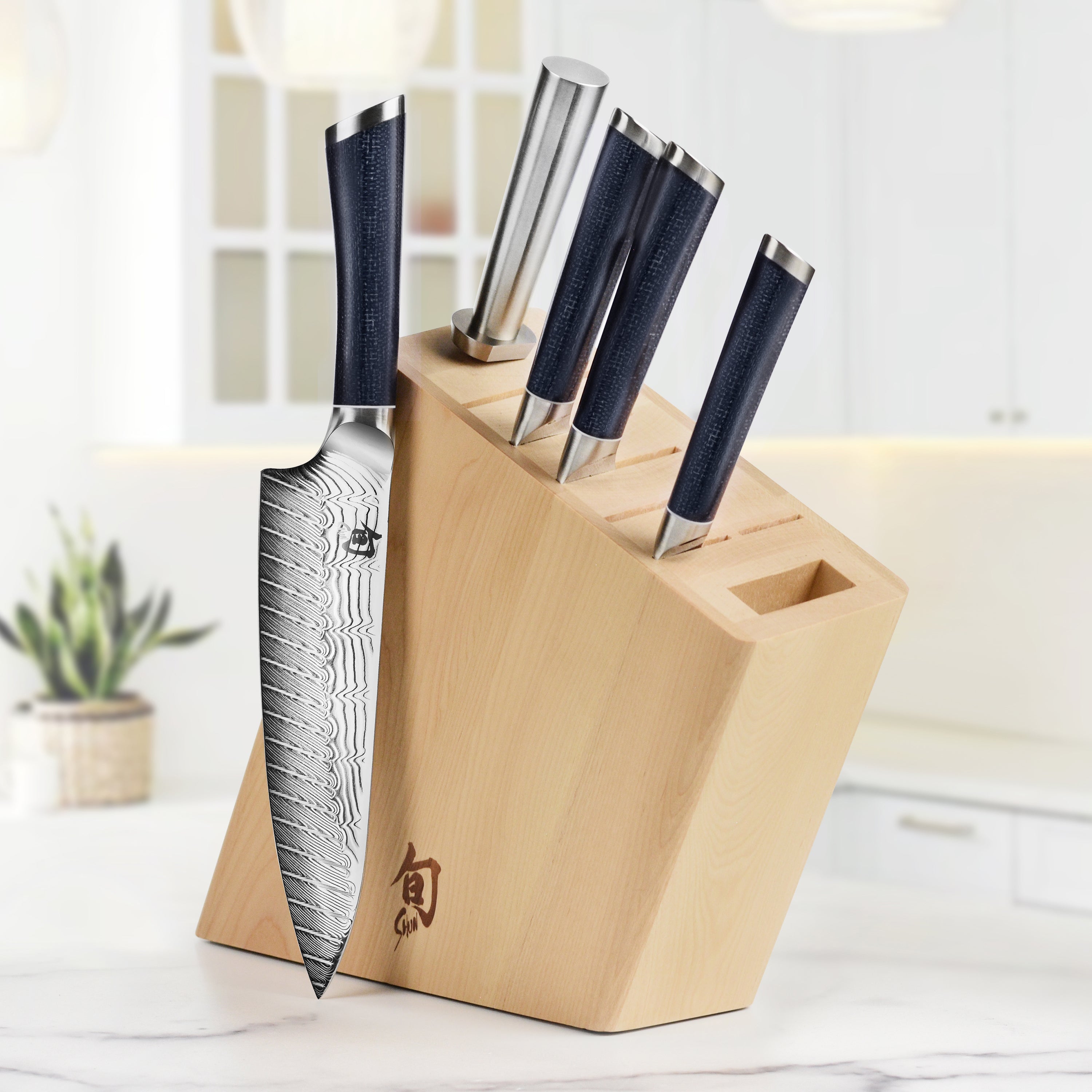 Shun Shiranami Knife Block Set, 6 Piece, Dual Core Japanese