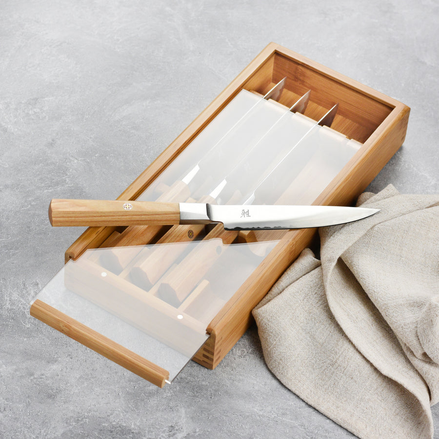 Miyabi Koya 4 Piece Steak Knife Set with Bamboo Case