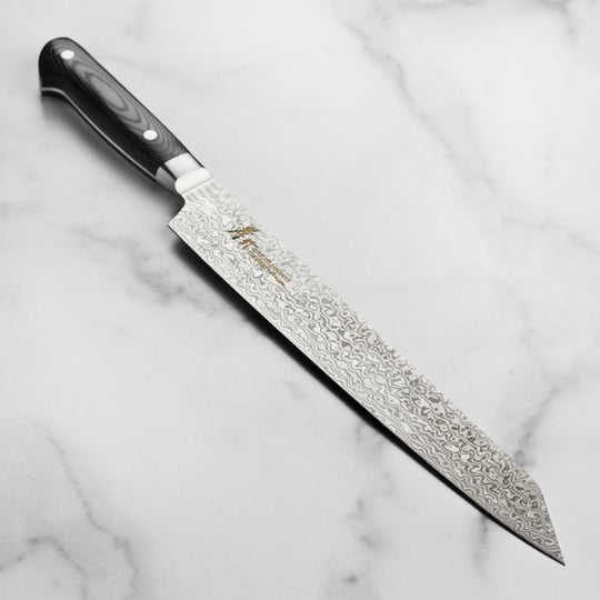 Takayuki Coreless Damascus 10.25" Kengata Sujihiki