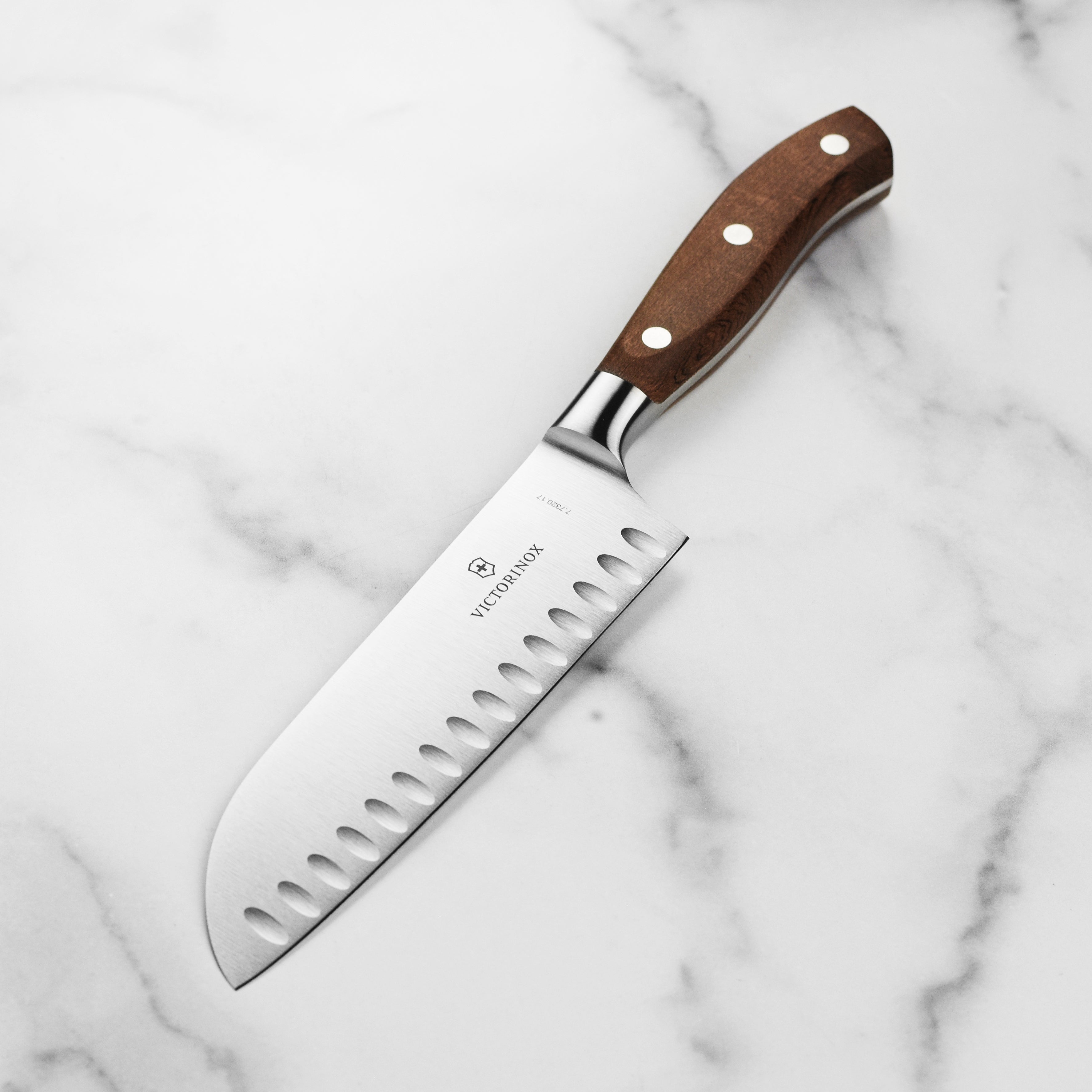 Victorinox Grand Maitre Wood Hollow Edge Santoku Knife - 7