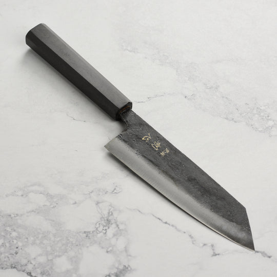 Hatsukokoro Kurogane Aogami #2 Kurouchi 6.5" Bunka