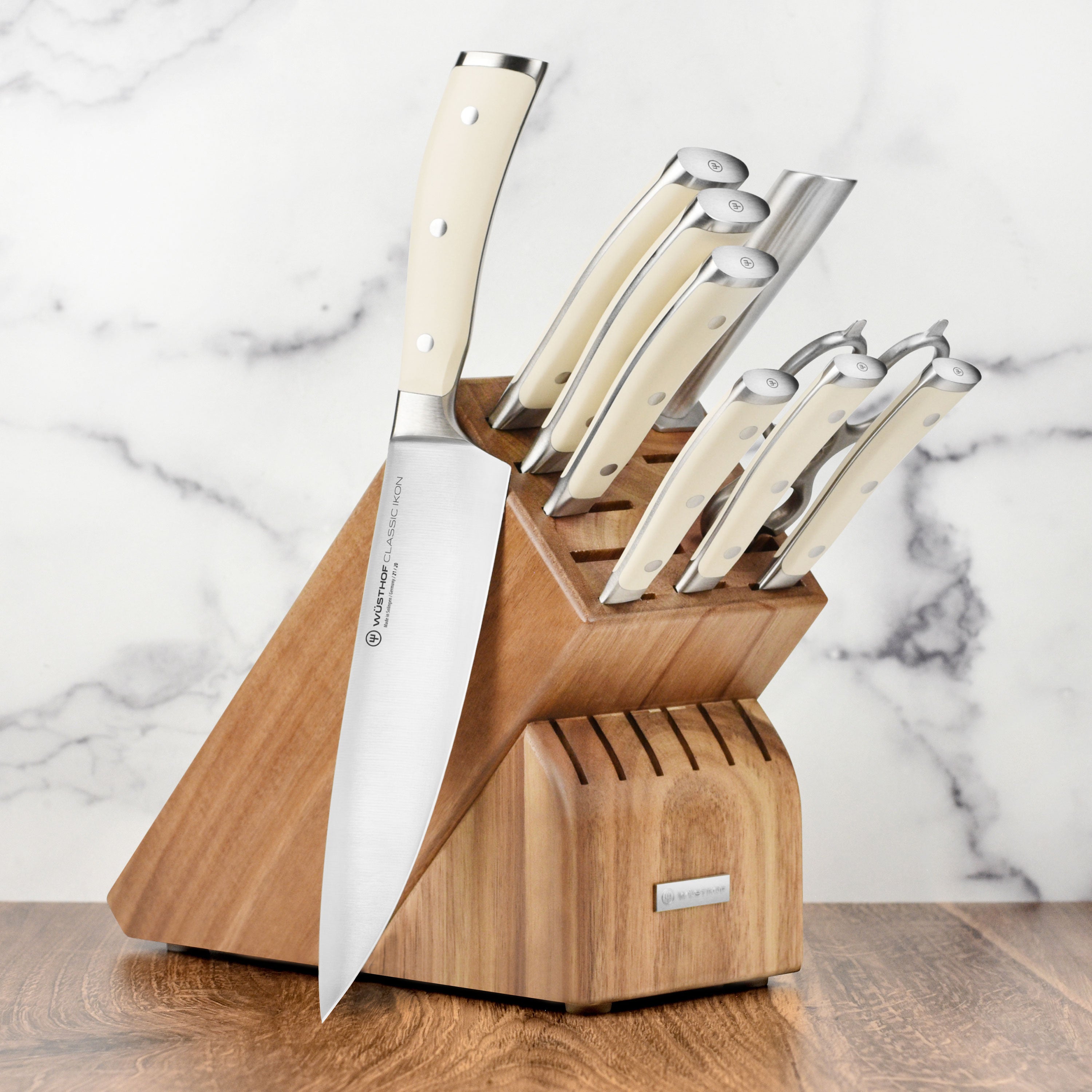 Wusthof Classic Ikon Creme Knife Block Set - 10 Piece Acacia