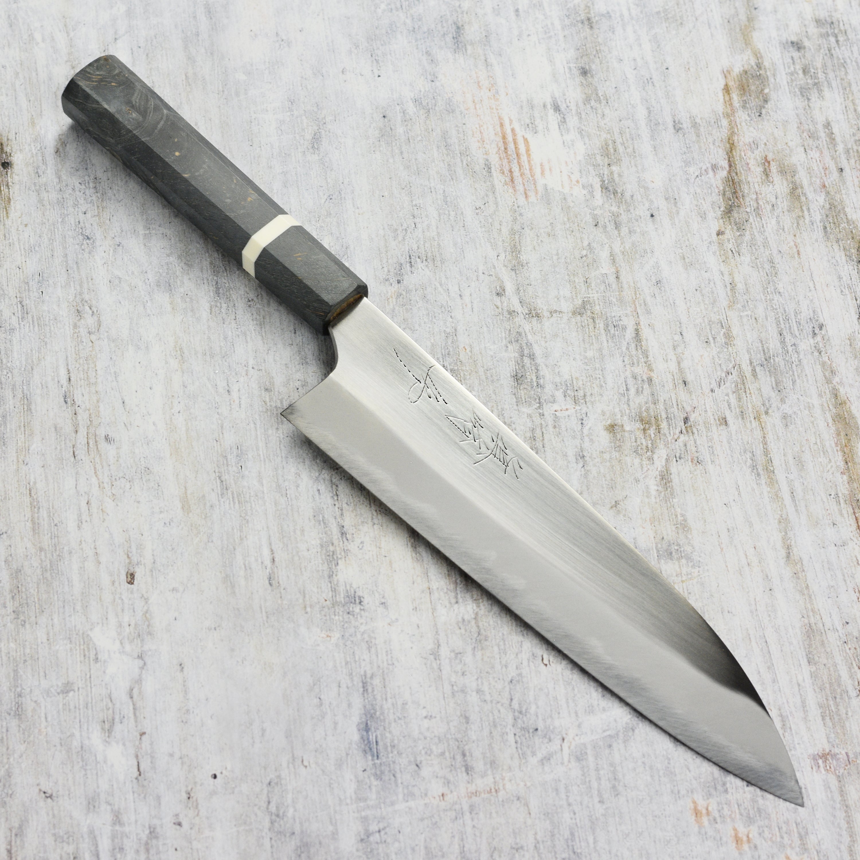 Mazaki Hon-Sanmai Shirogami #2 Migaki Gyuto 210mm (8.25