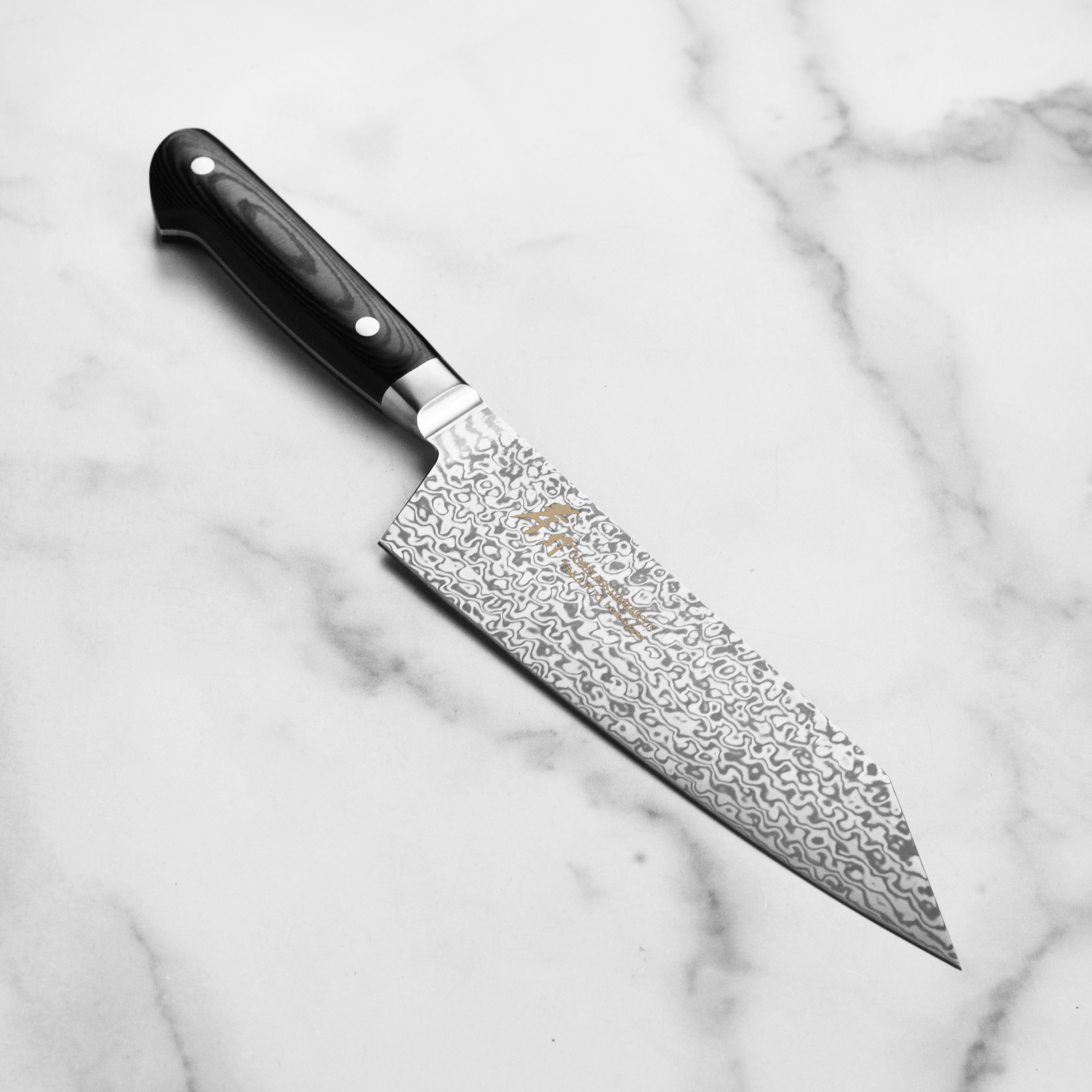 Takayuki Coreless Damascus Kengata Gyuto Chef's Knife - 7.5
