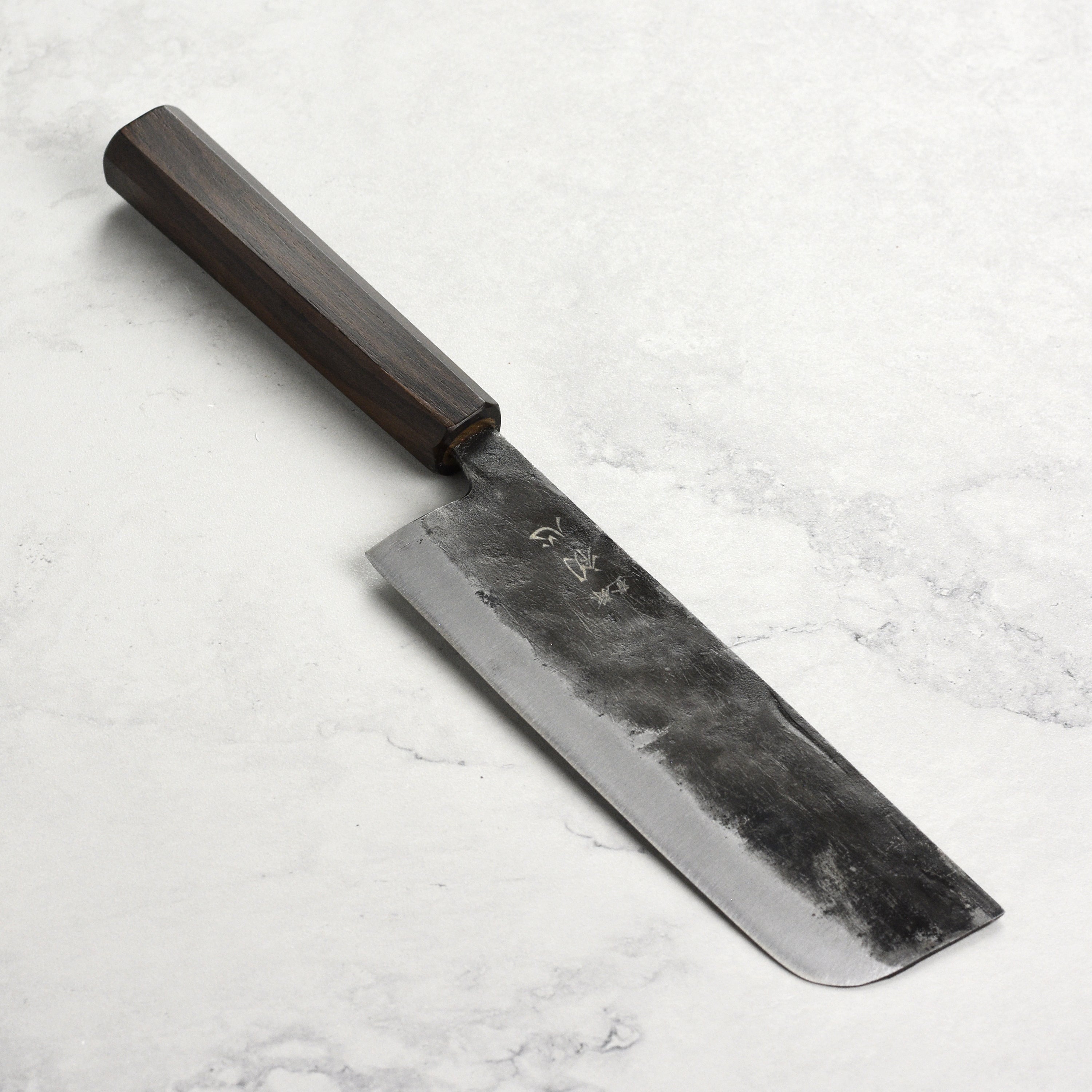Hatsukokoro Kurogane Nakiri knife Japanese Carbon Steel Blue #2