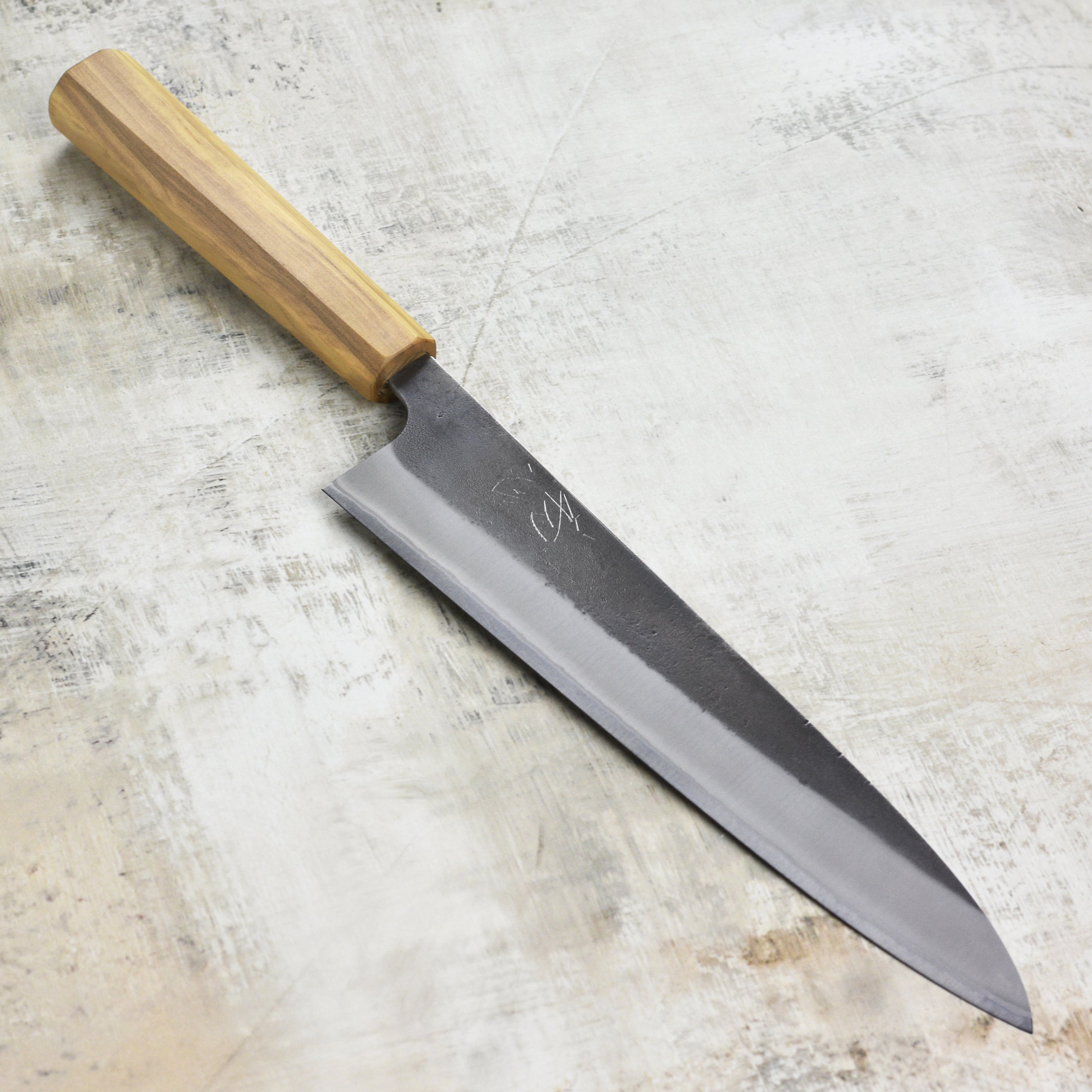 Yoshikane 240mm Gyuto Shirogami #2 Kurouchi Stainless Clad (9.4