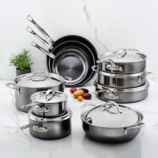 Hestan NanoBond 17 Piece Titanium Stainless Steel Cookware Set