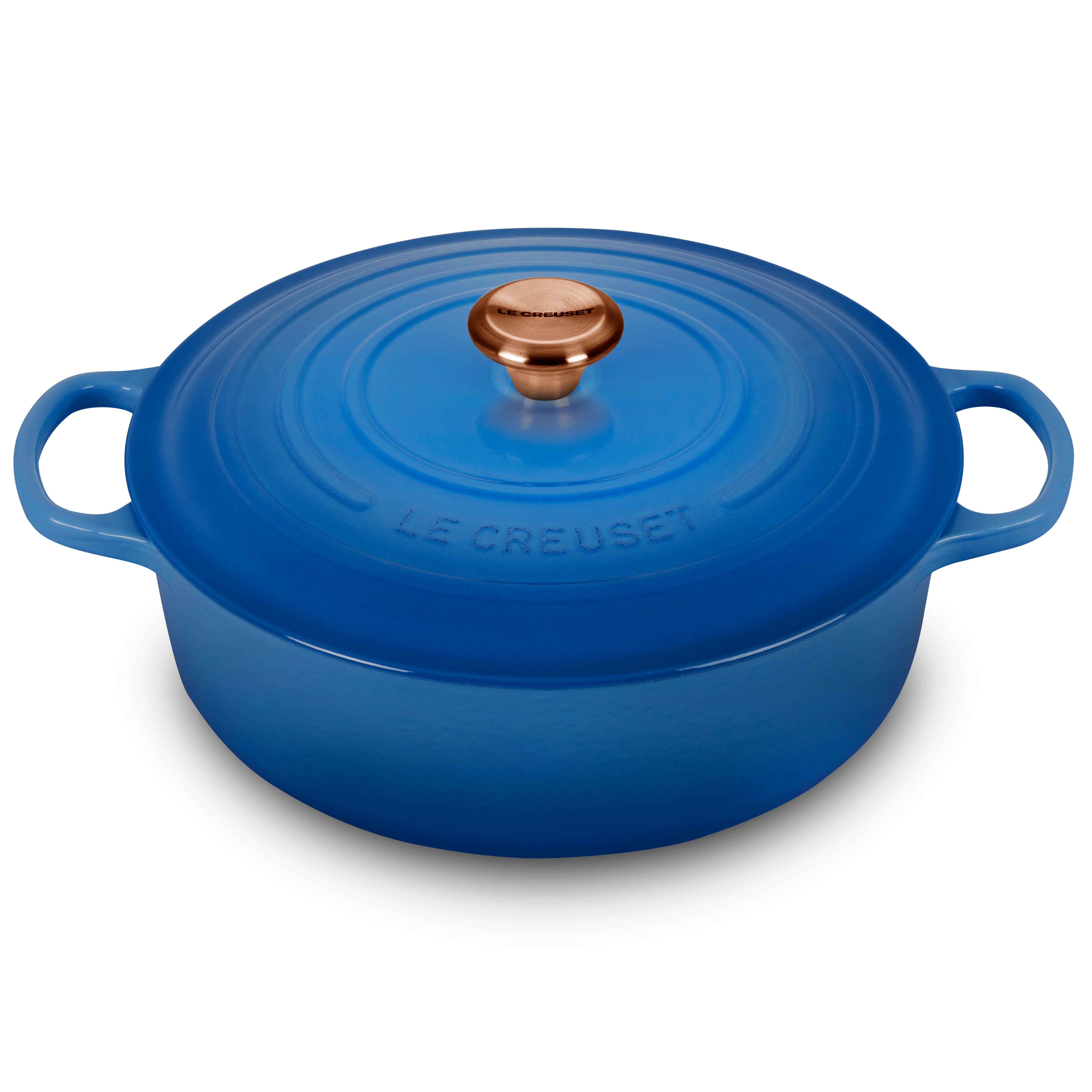 Le Creuset Signature Cast Iron 6.75-quart Marseille Round Wide Dutch Oven  with Copper Knob