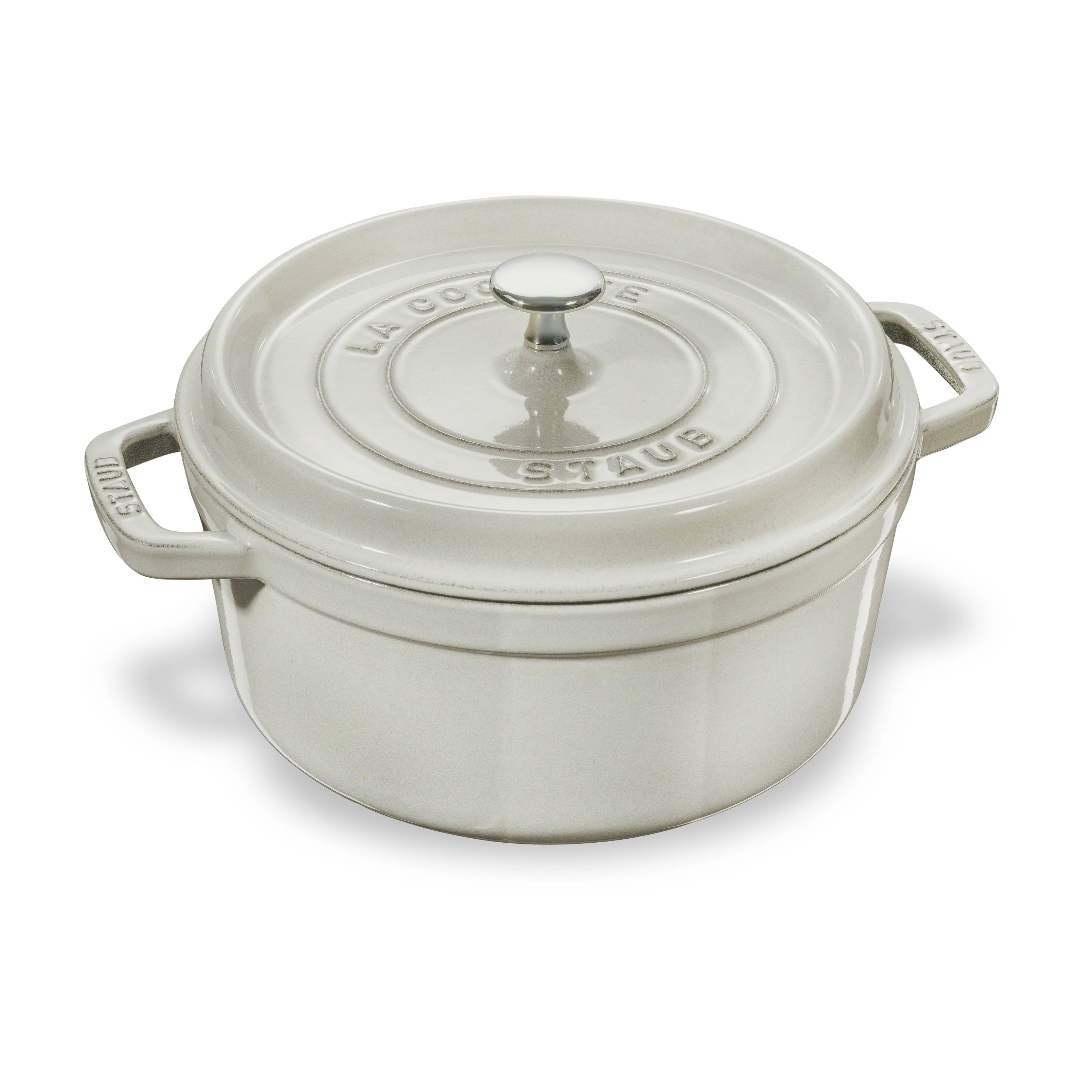 Staub Dutch Oven - 7-qt Cast Iron Cocotte - White Truffle
