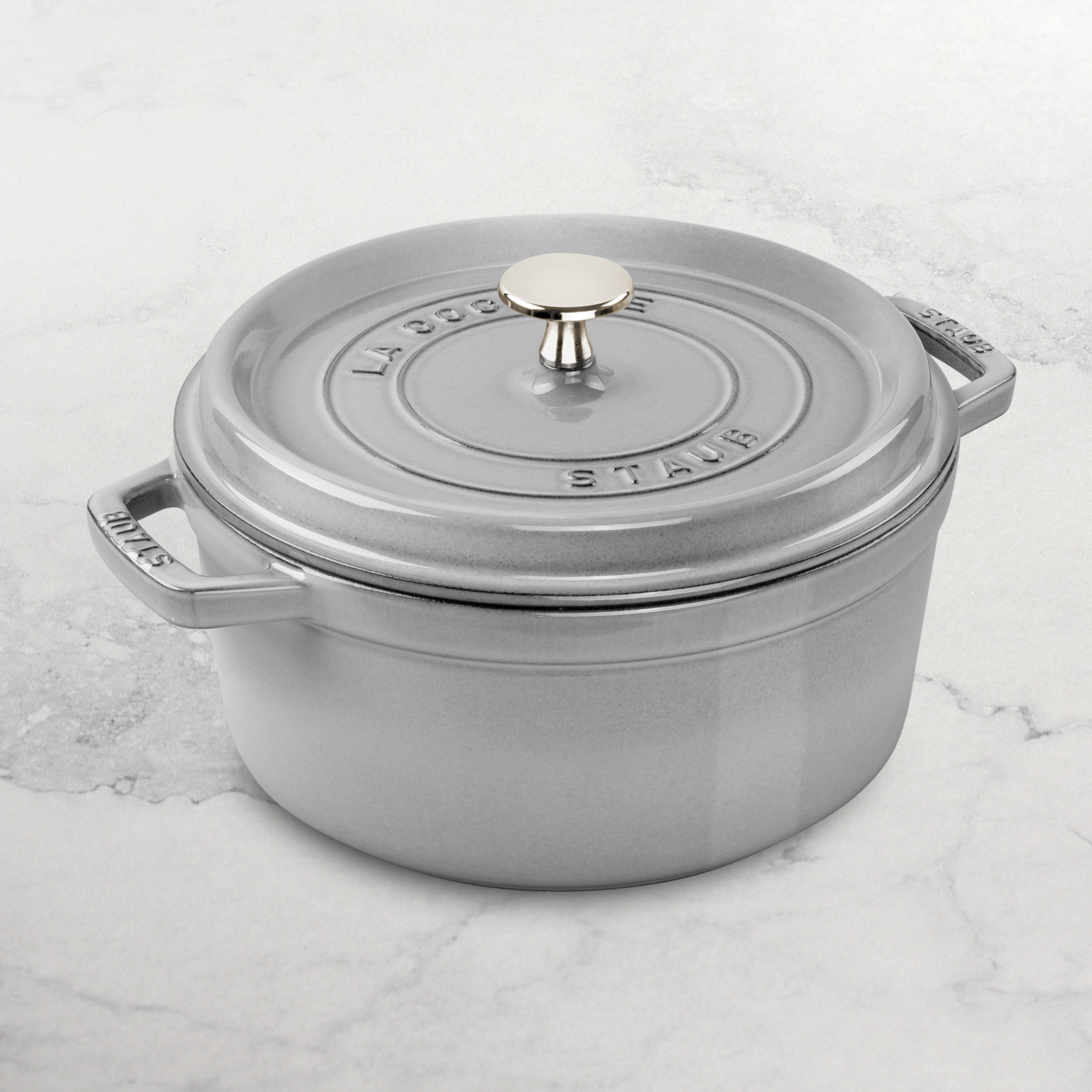 STAUB LA COCOTTE グレー 24cm Staub Dutch Oven - 7-qt Cast Iron Cocotte - Graphite Gray