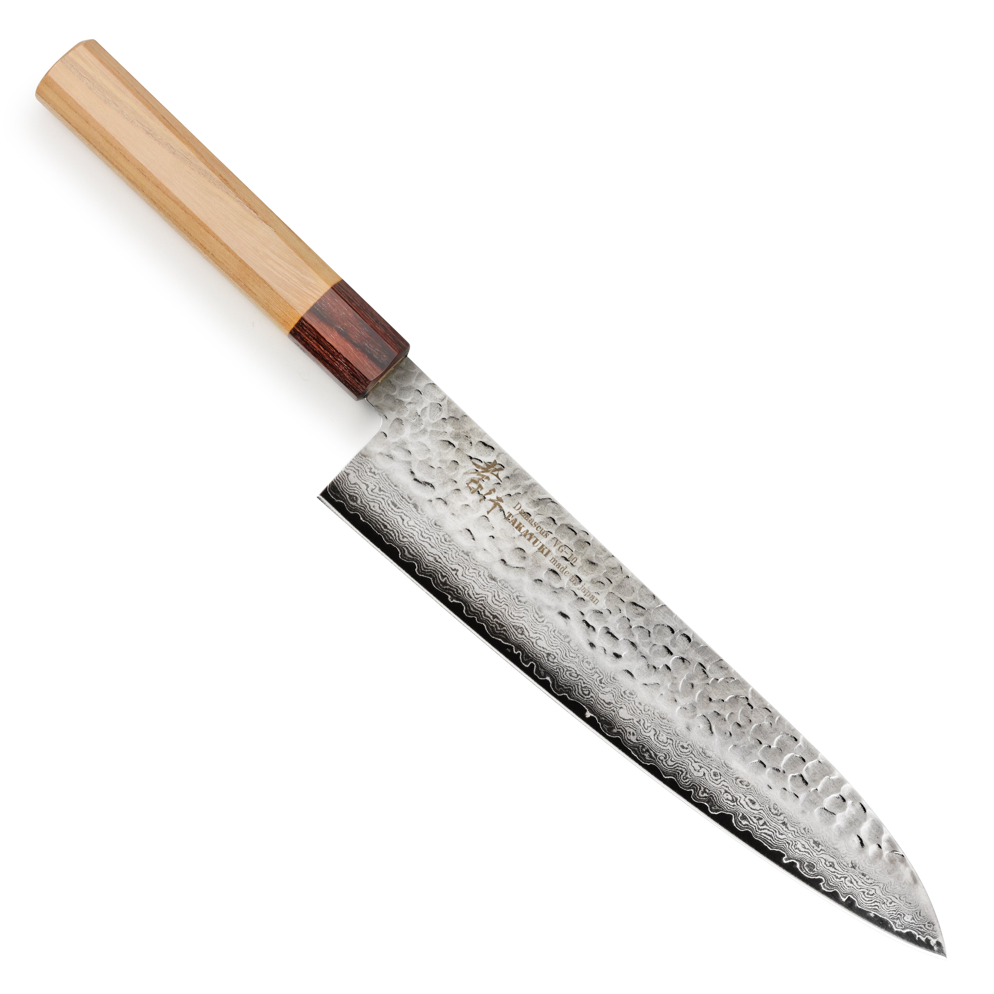 Sakai Takayuki 33-Layer VG10 Damascus Hammered Wa Japanese Chef's Gyuto Knife 240mm