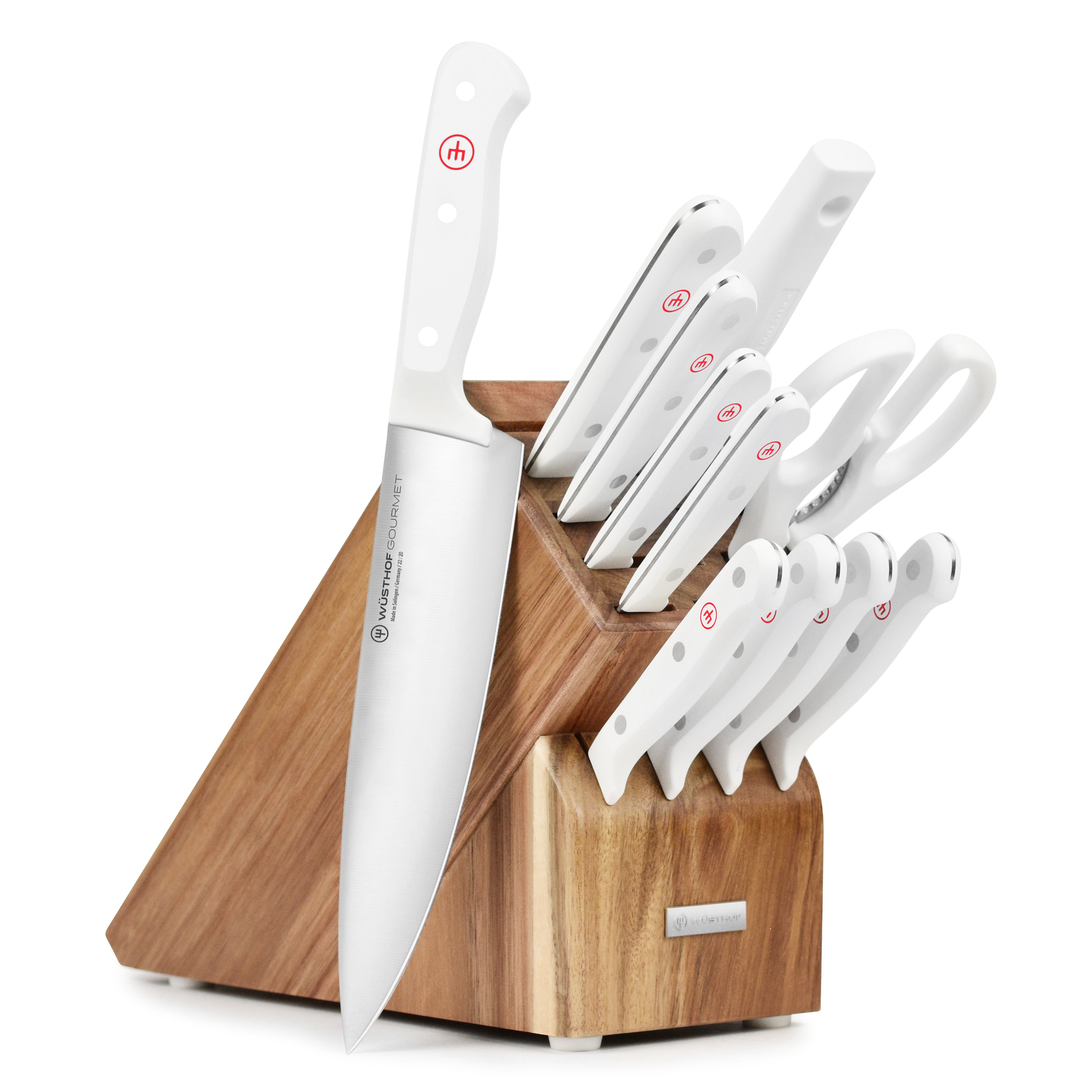 Wusthof Gourmet White Knife Set - 12 Piece Block – Cutlery and More