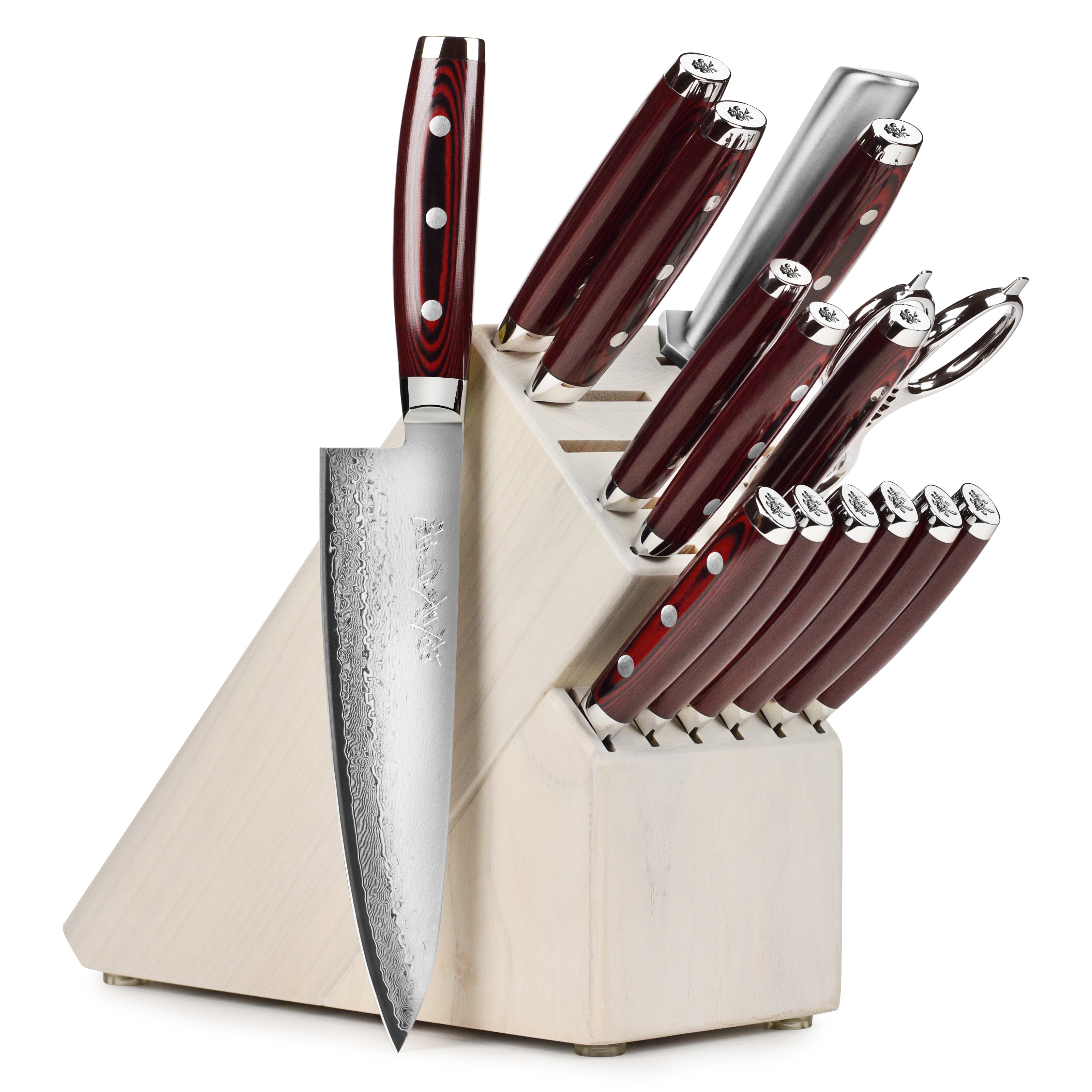 ヤクセル　嵐　6Pセット(knife＆block) Amazon.com: Yaxell Ran Plus 16 Piece Knife Set - Made in Japan