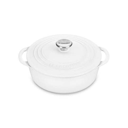 Le Creuset Cast Iron 2.75-quart White Shallow Round Dutch Oven