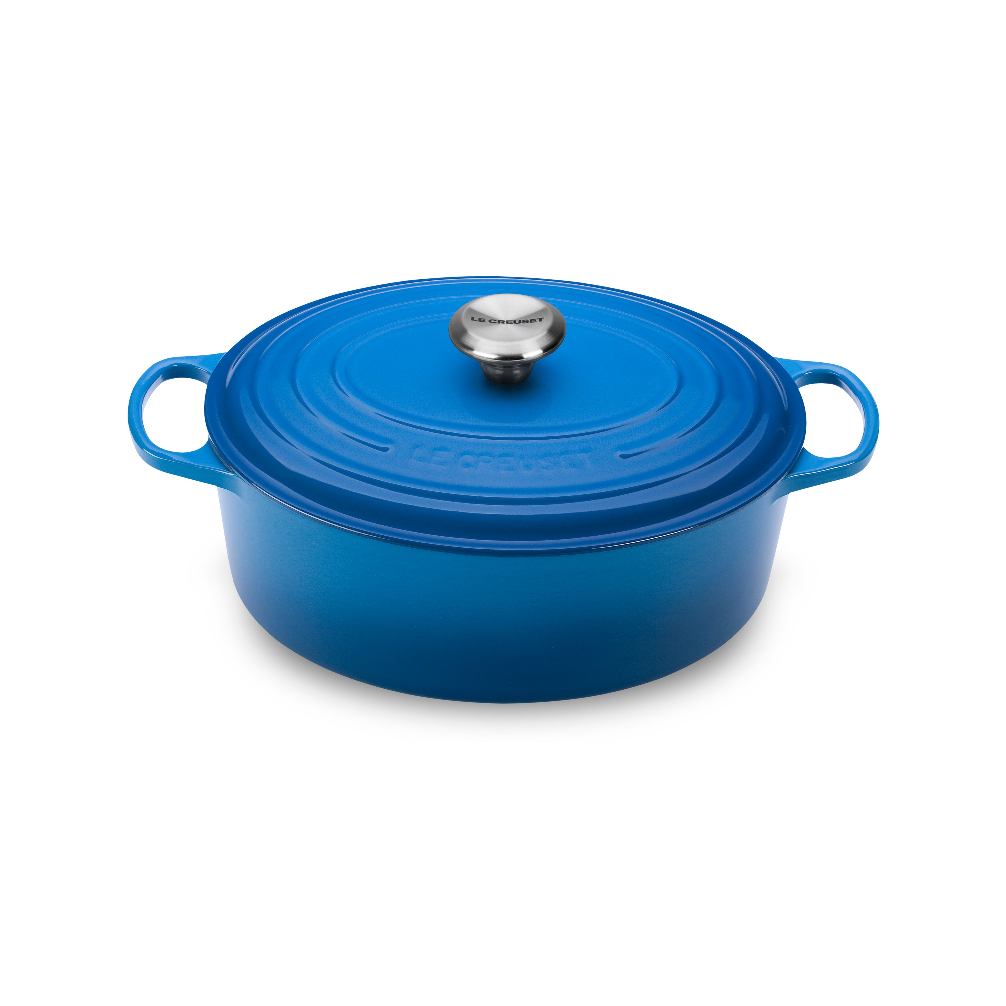 Viking Enameled Cast Iron 7-Quart Oval Roaster, Blue