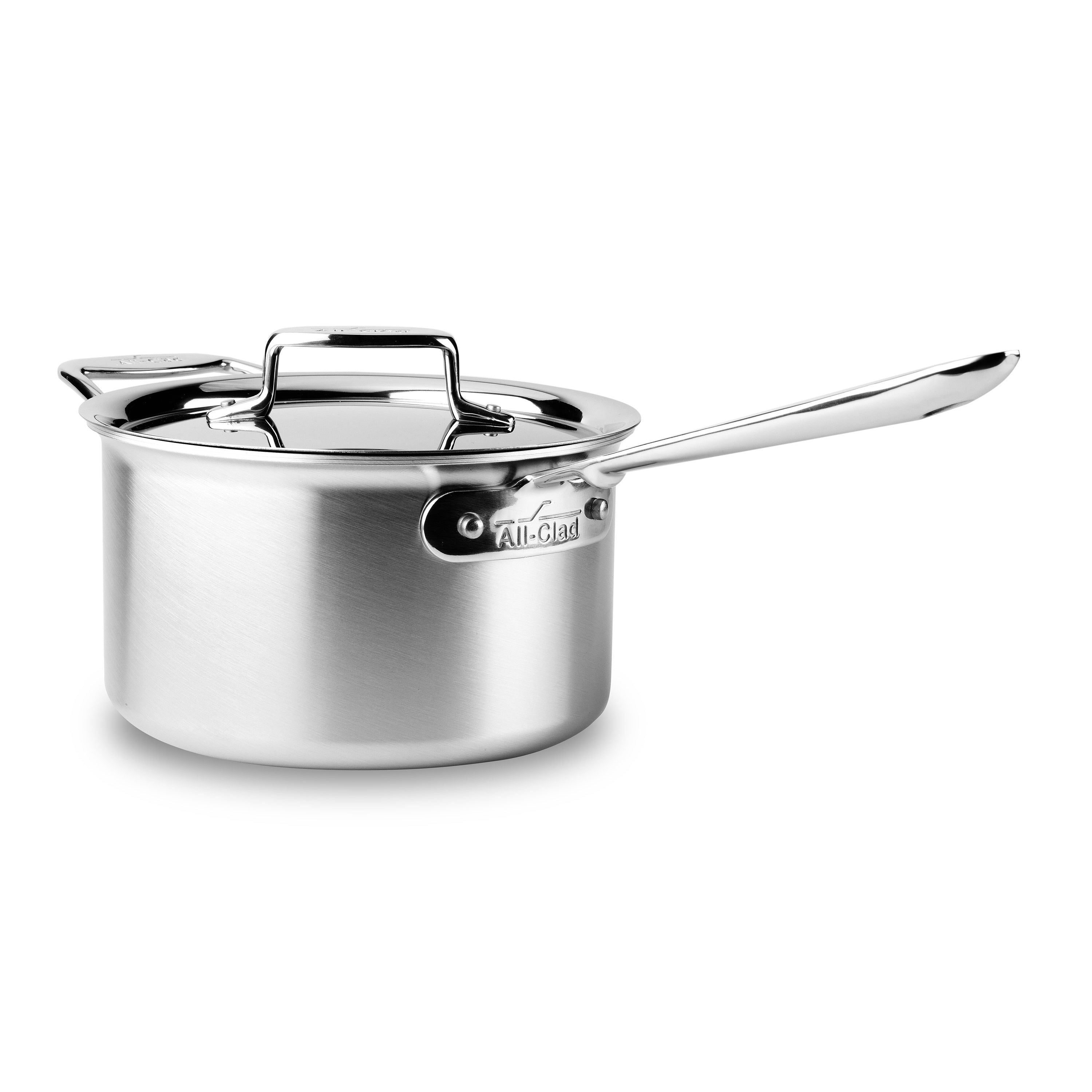 All-Clad d5 Stainless Brushed 2-Quart Saucier with Whisk - 100