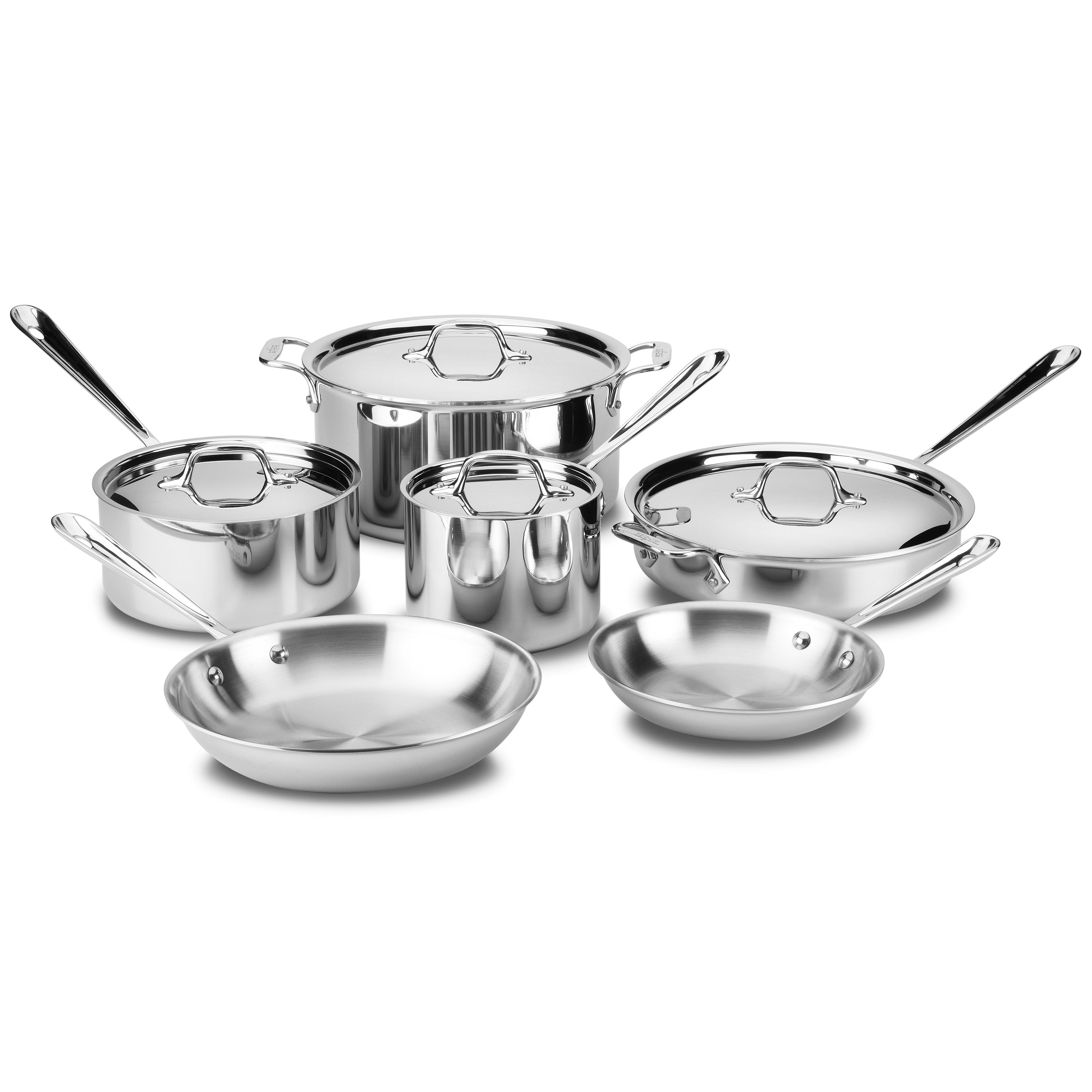 D3 Stainless 3-ply Bonded Cookware Set, 10 piece Set