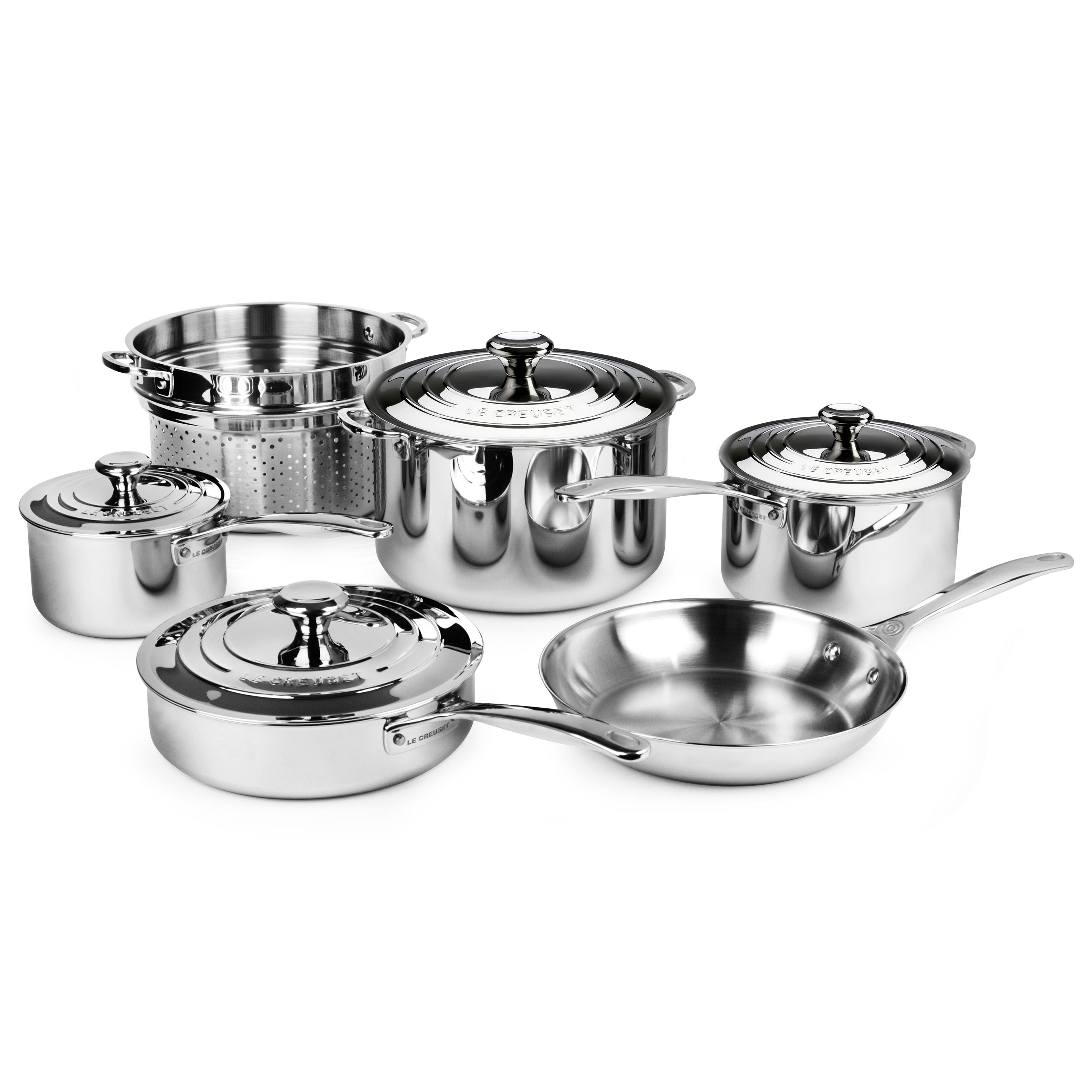 Le Creuset - 5 Piece Cookware Set Stainless Steel