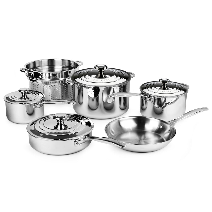 Le Creuset Stainless Steel 10 Piece Cookware Set