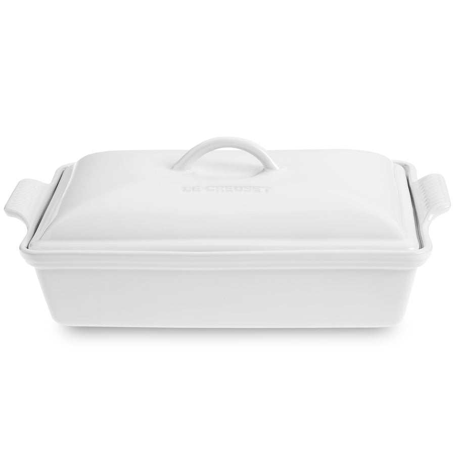 Le Creuset Heritage Stoneware 4-quart White Covered Rectangular Dish