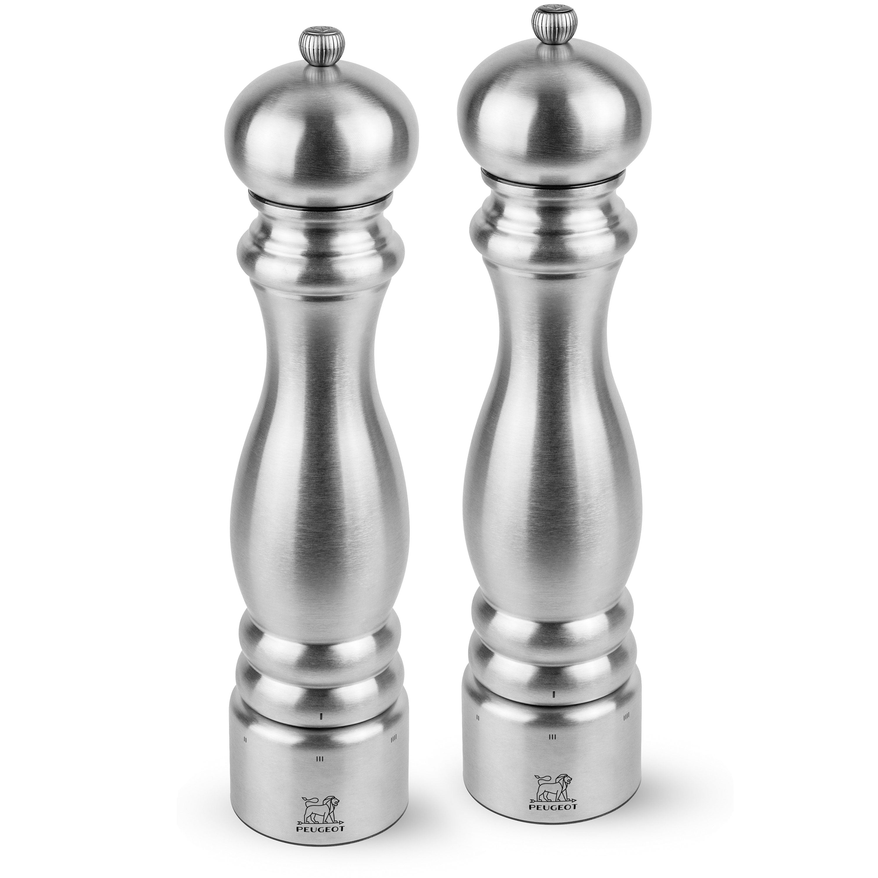 Set of 2 Salt and Pepper Grinder with stainless steel top and