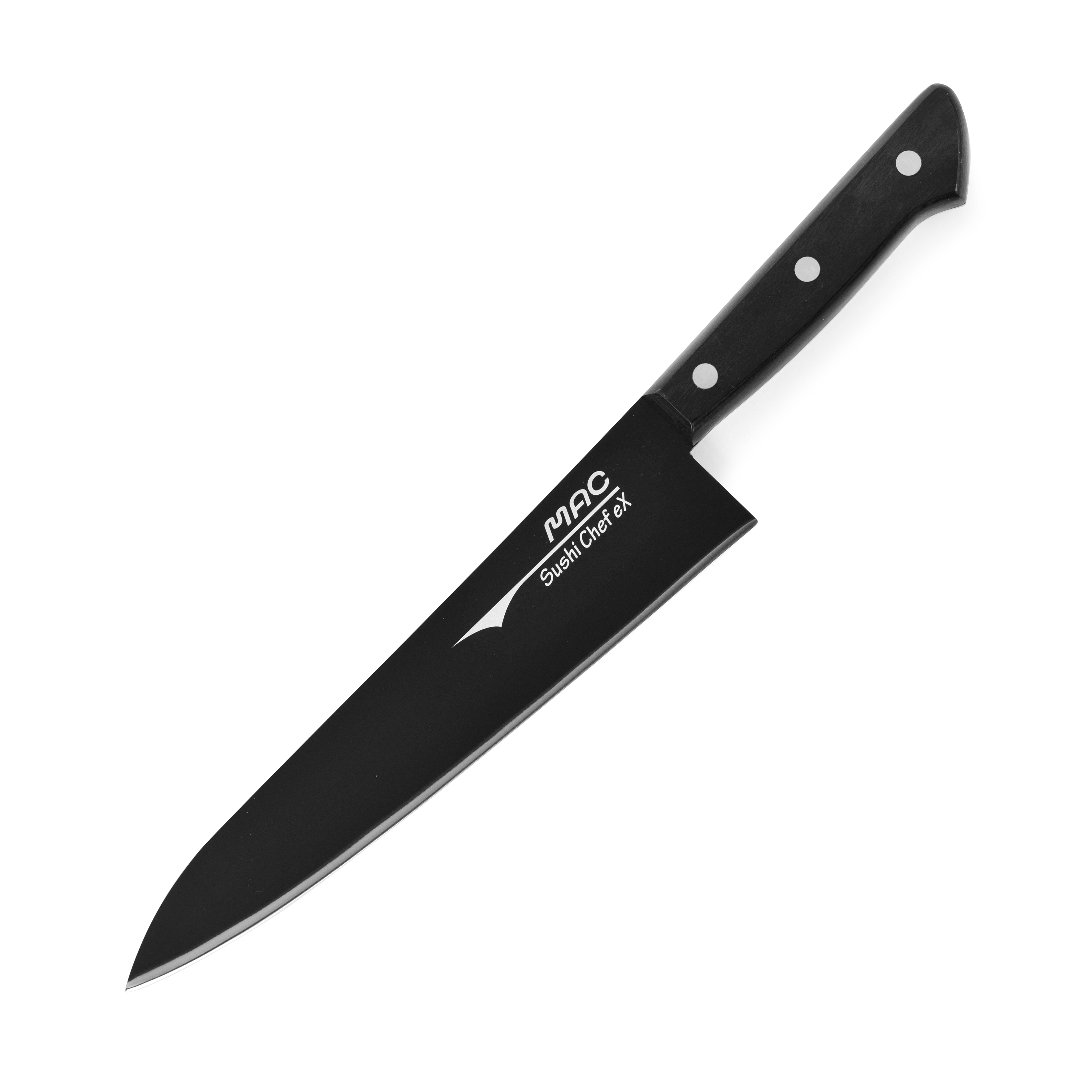 8-Inch Nonstick Carbon Steel Sushi Knife with Sheath, Black