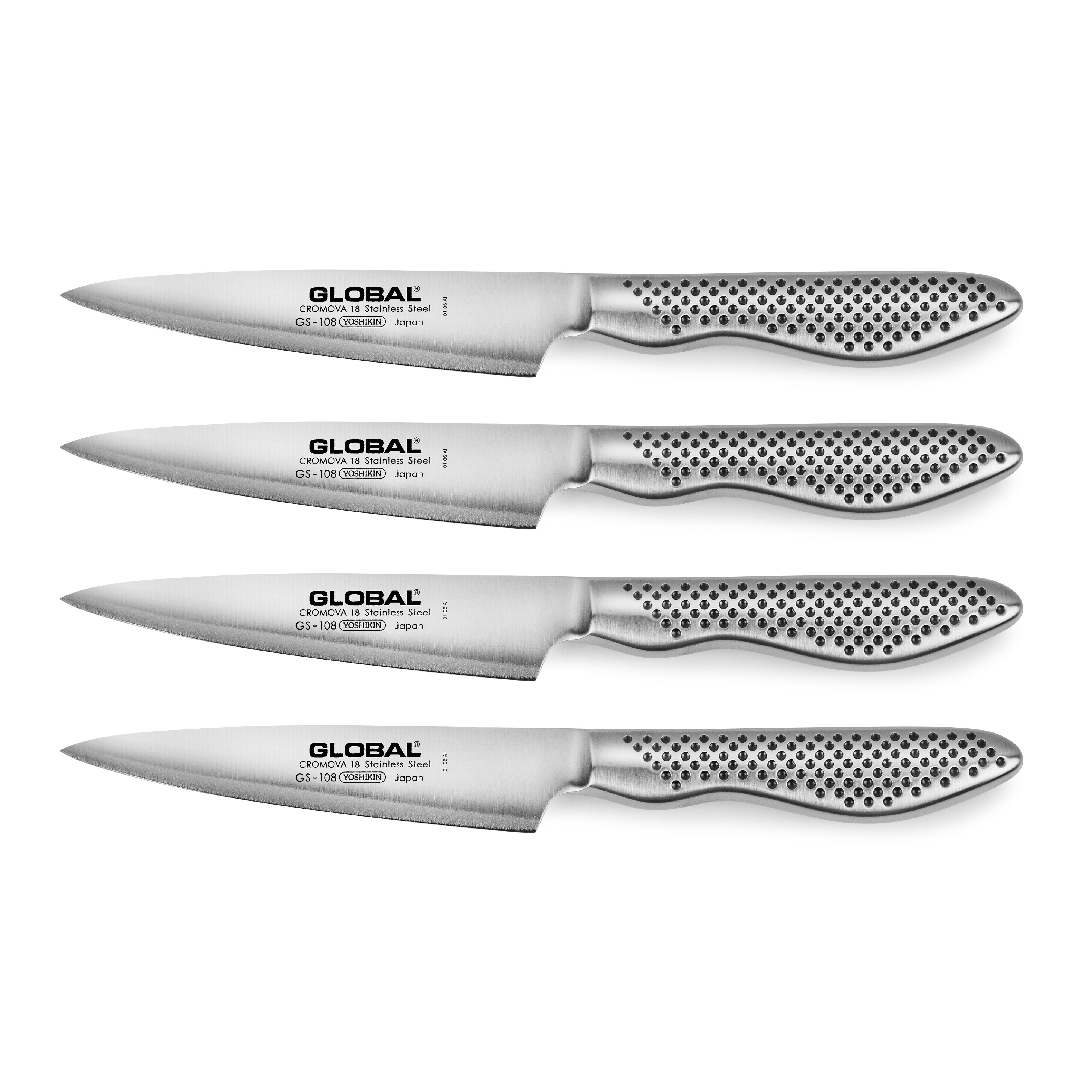 Global Accessories G-88/4001 4 Piece Steak Knife Set with Dock