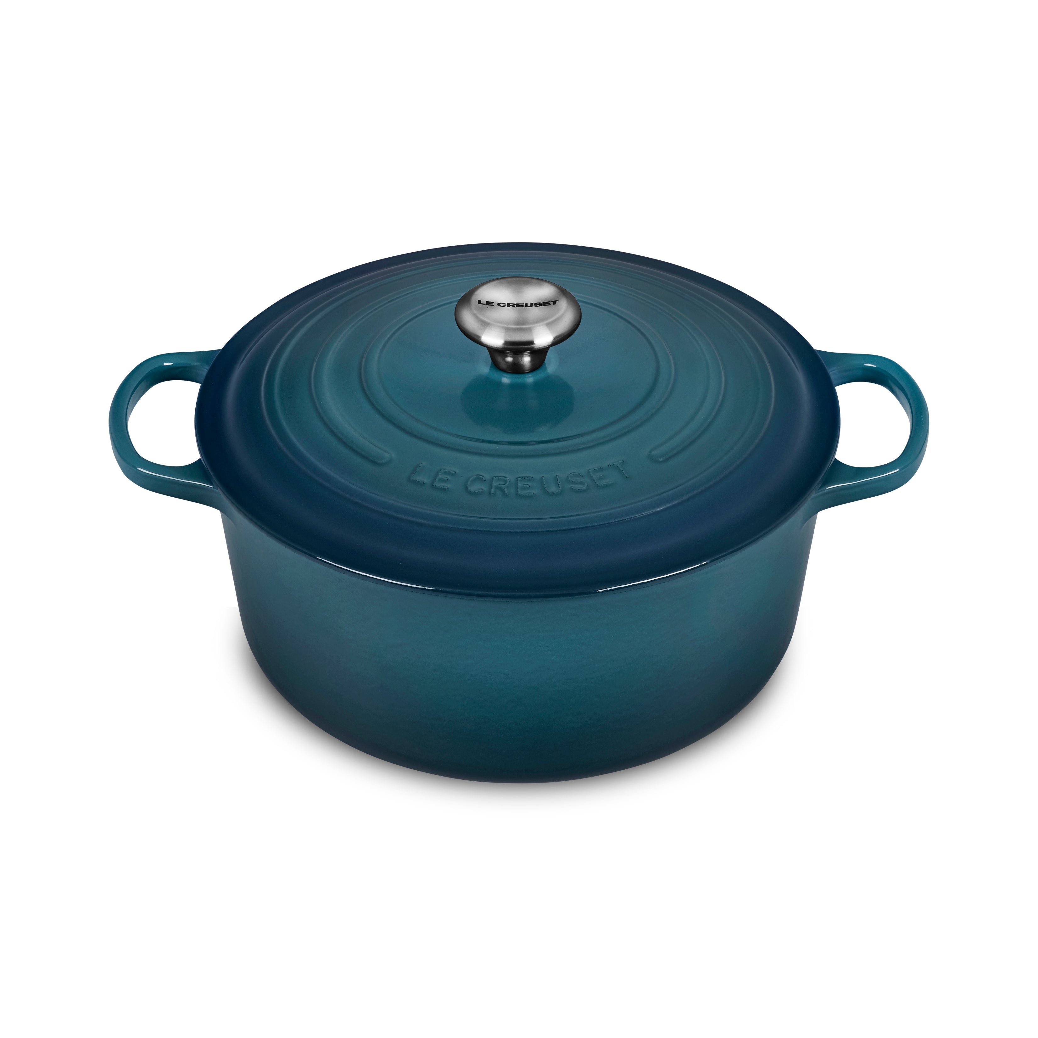 3.5-Quart Enameled Cast Iron Dutch Oven, Teal, Blue Sold by at Home