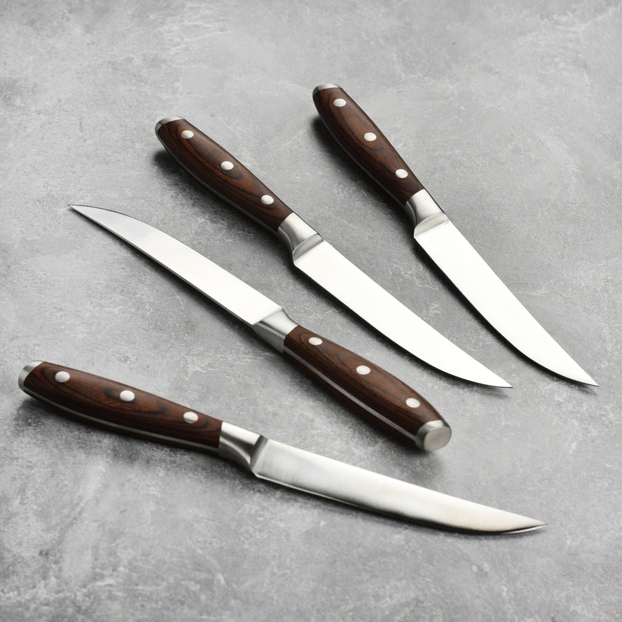 Messermeister Avanta Forged 4 Piece Steak Knife Set with Pakkawood Handles