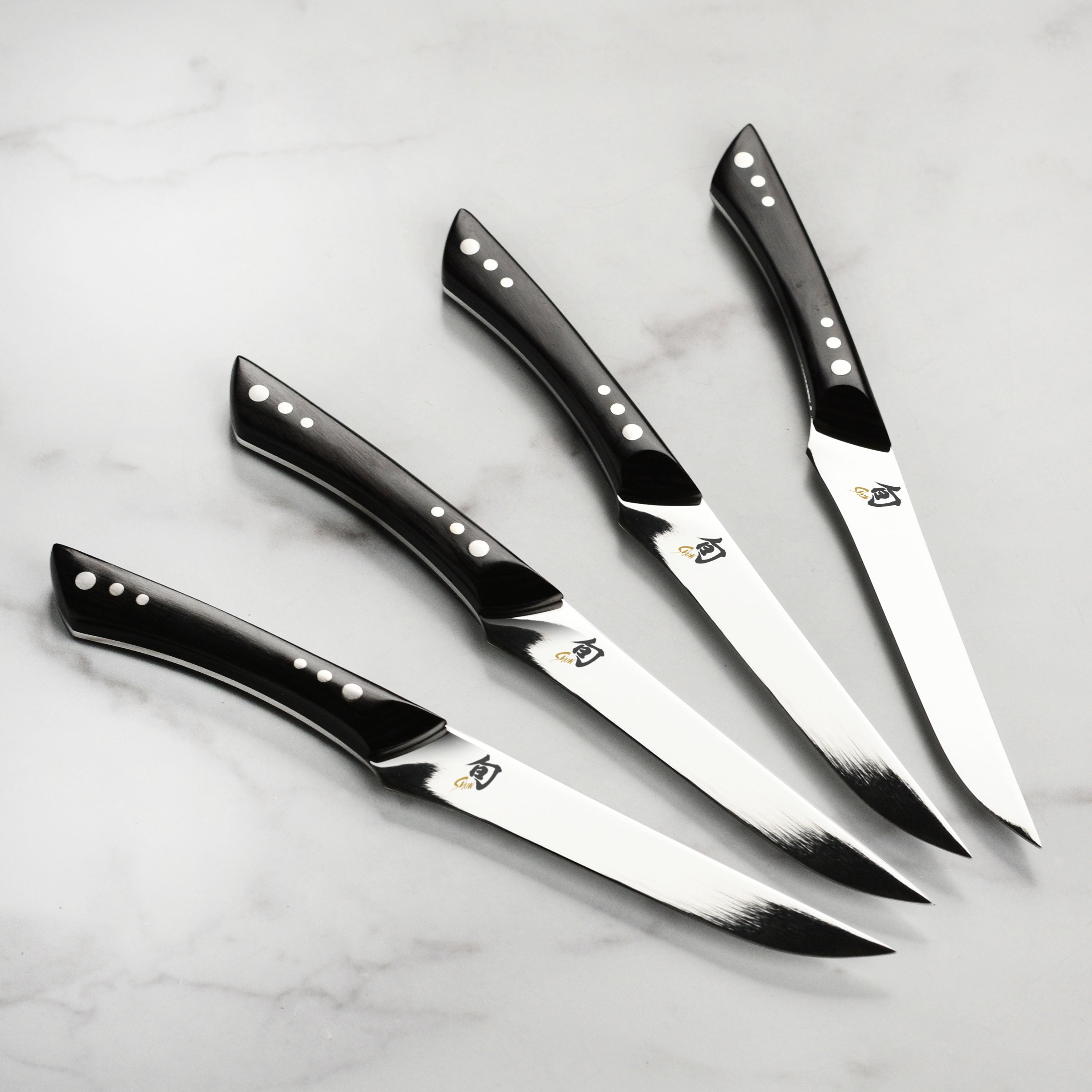 Shun Shima Steak Knives - Black Pakkawood - 4 Piece Set