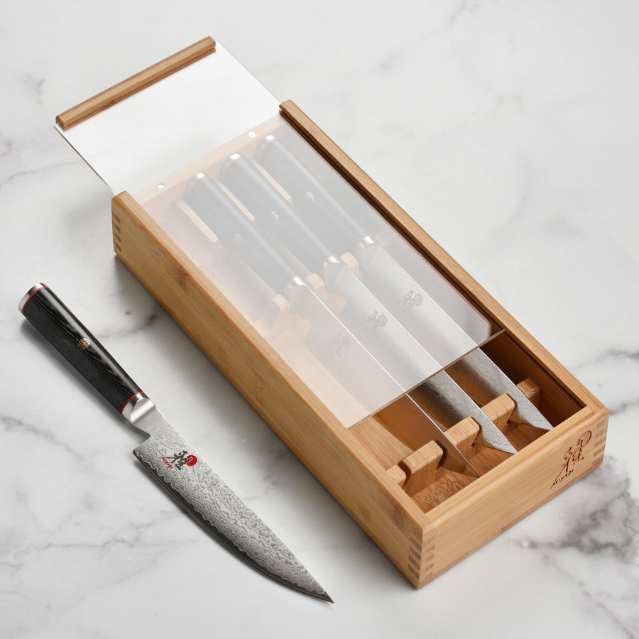 Miyabi Kaizen 4 Piece Steak Knife Set with Bamboo Case