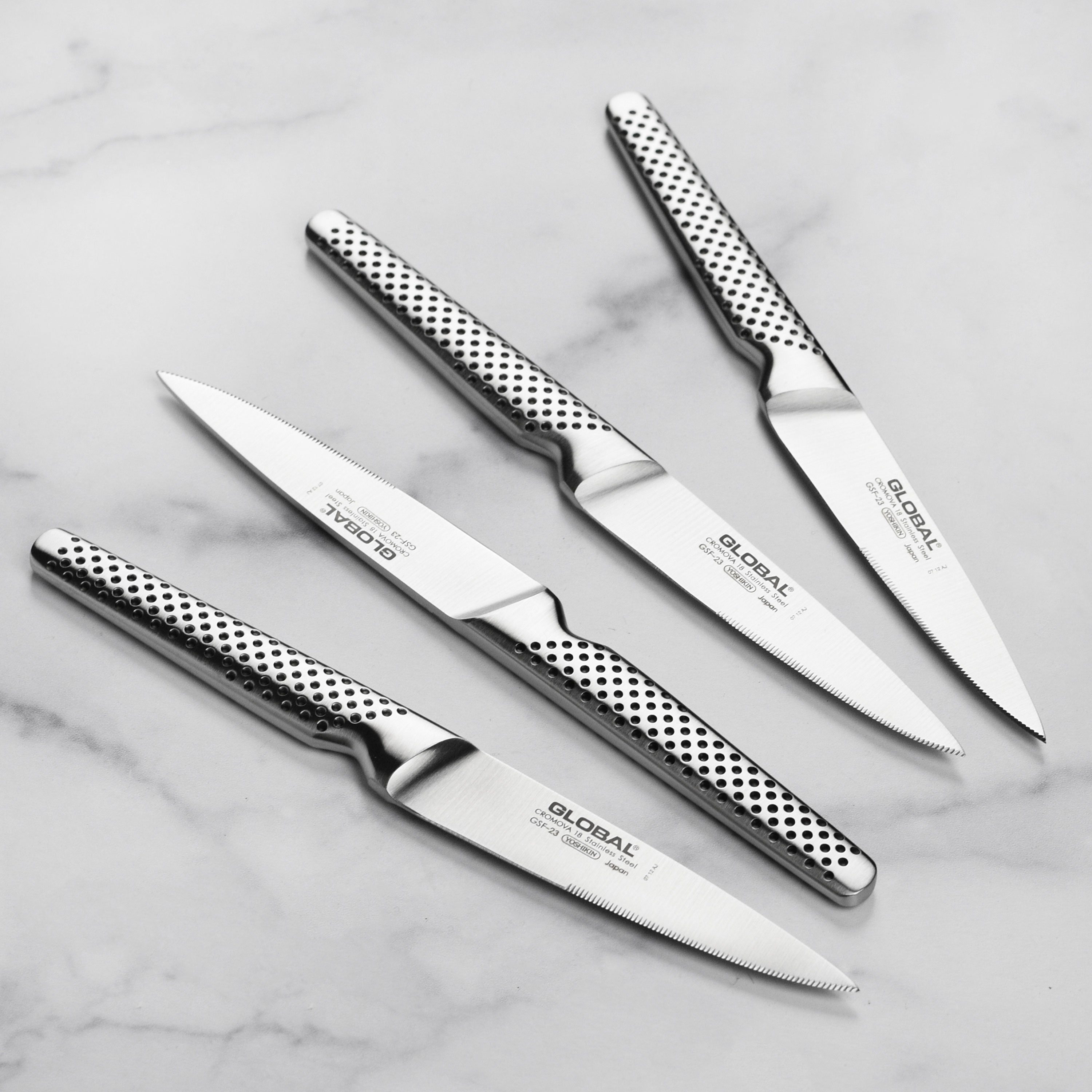 Global Steak Knives - 4 Piece Set - Serrated – Cutlery and More
