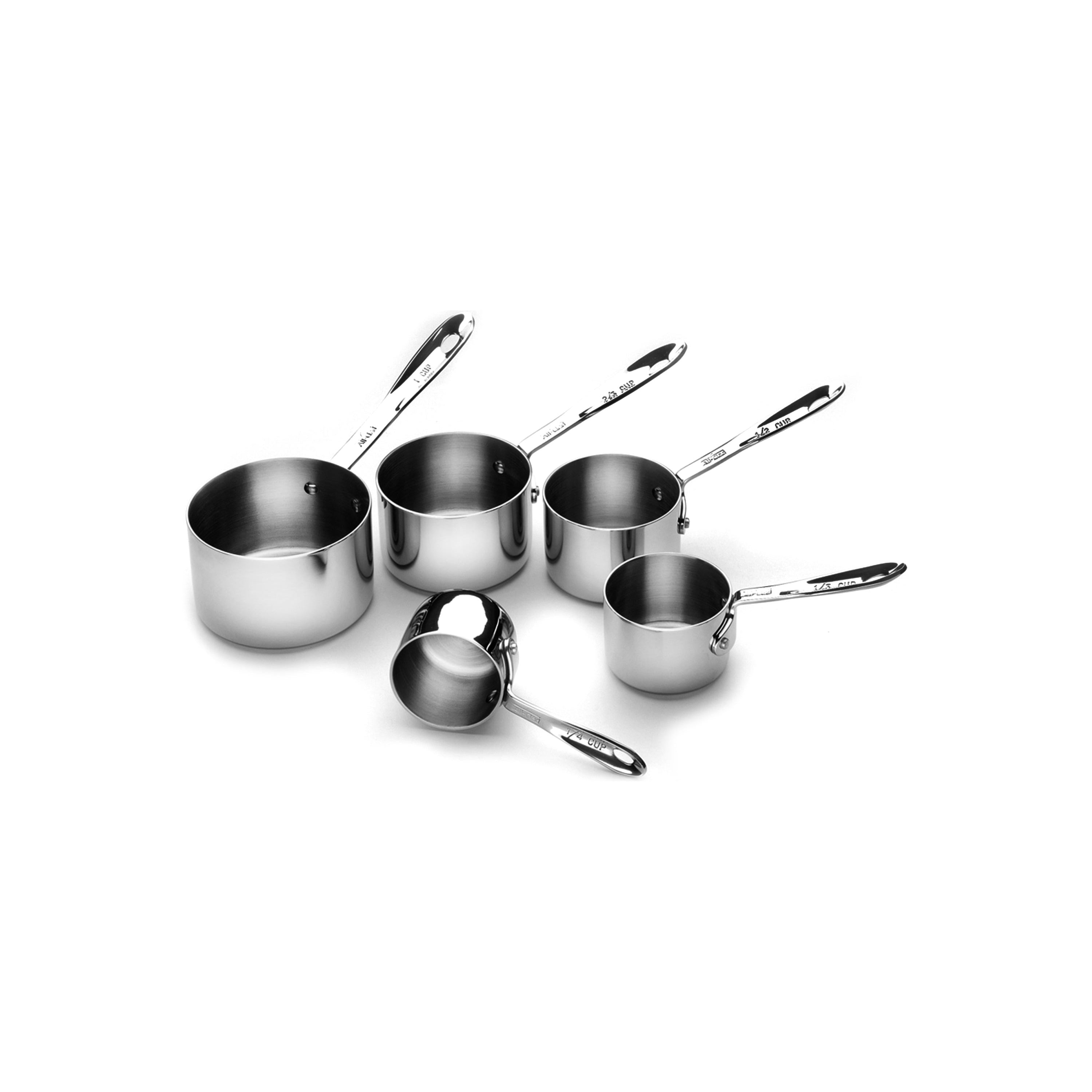 Culinary Edge 4 Piece Measuring Cup Sets - Stainless Steel Handles with  Black Cups