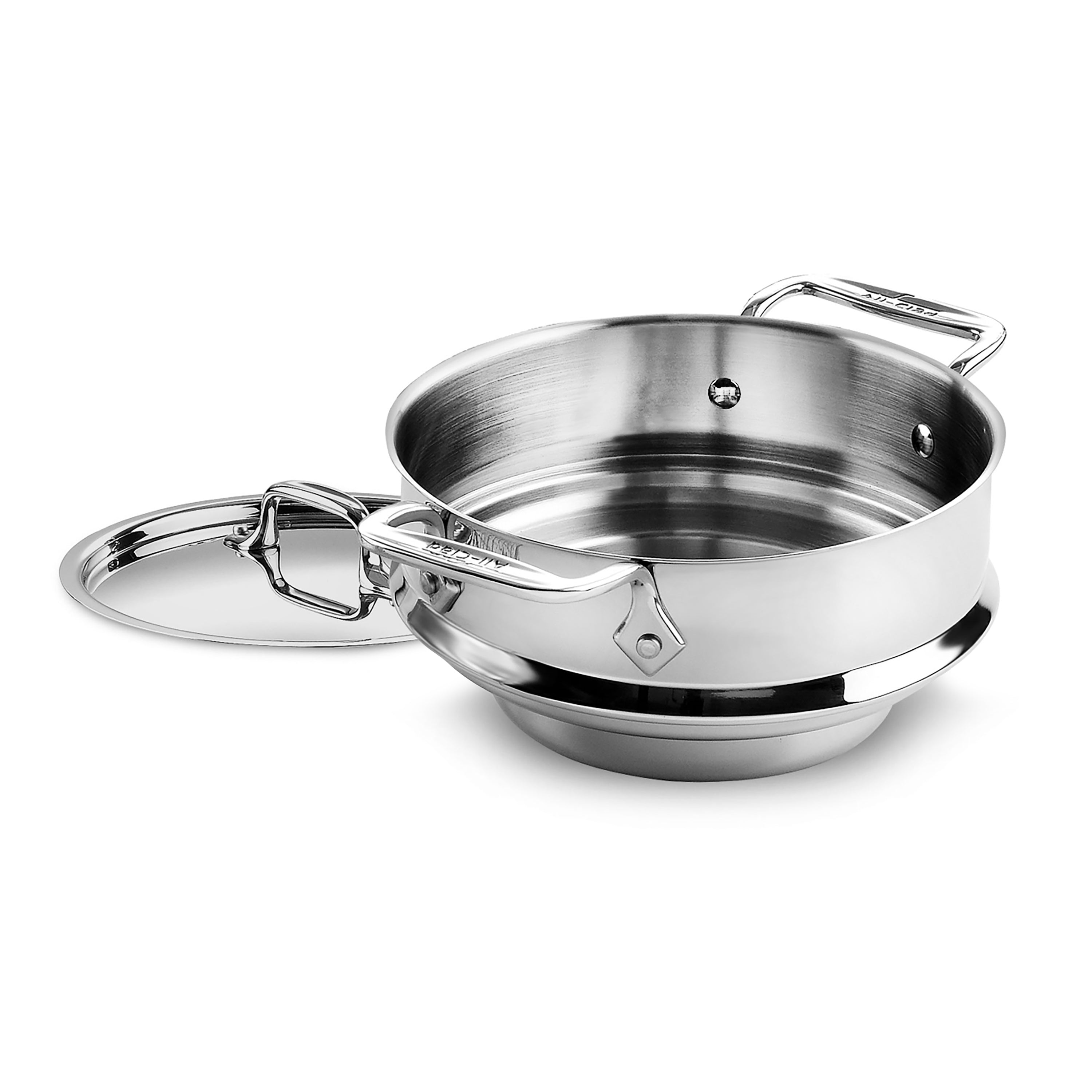 All-Clad 4303 Tri-ply Stainless Steel 3-qt Casserole with Steamer inse –  Capital Cookware