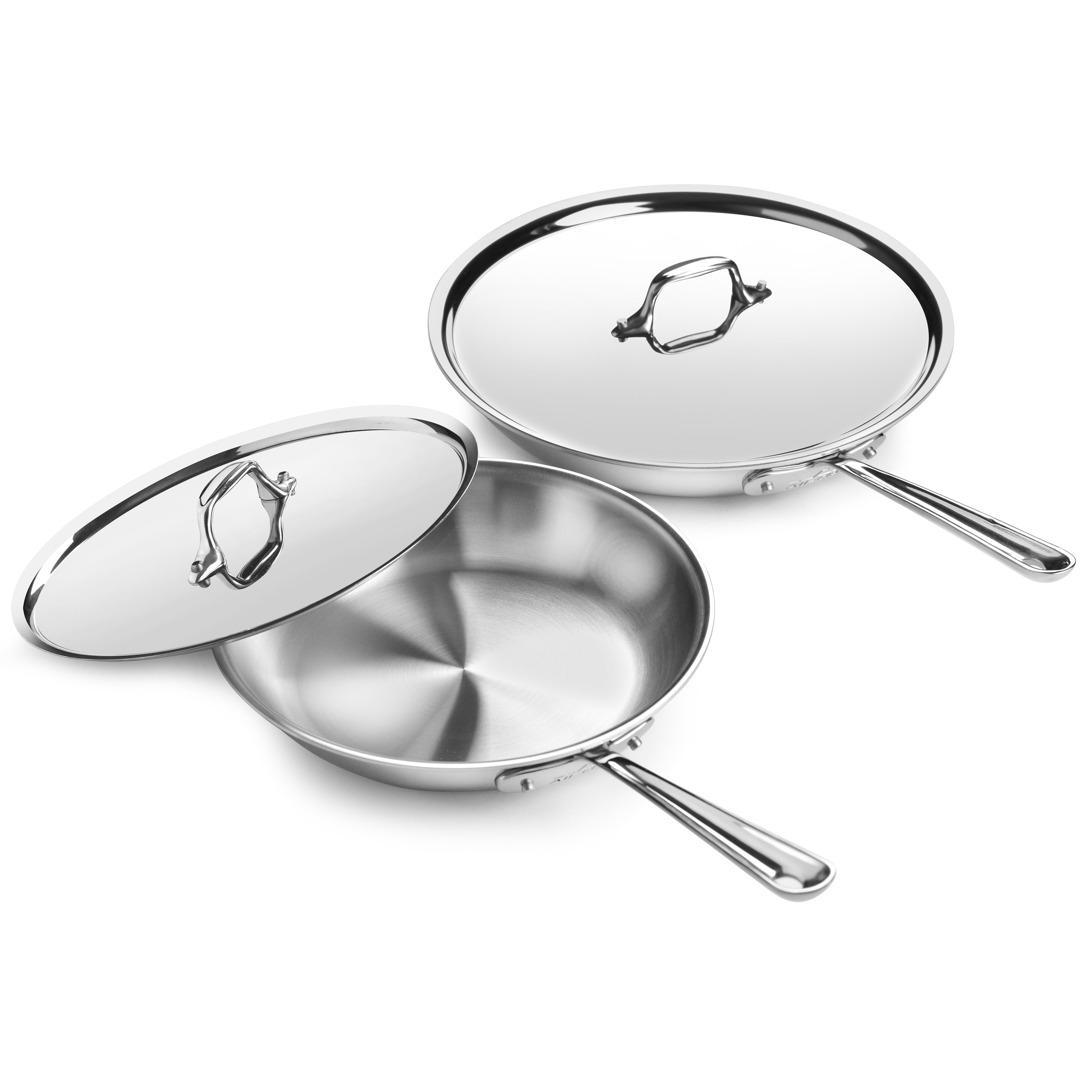 Tri-Ply Clad 10 PC Stainless Steel Cookware Set with Glass Lids
