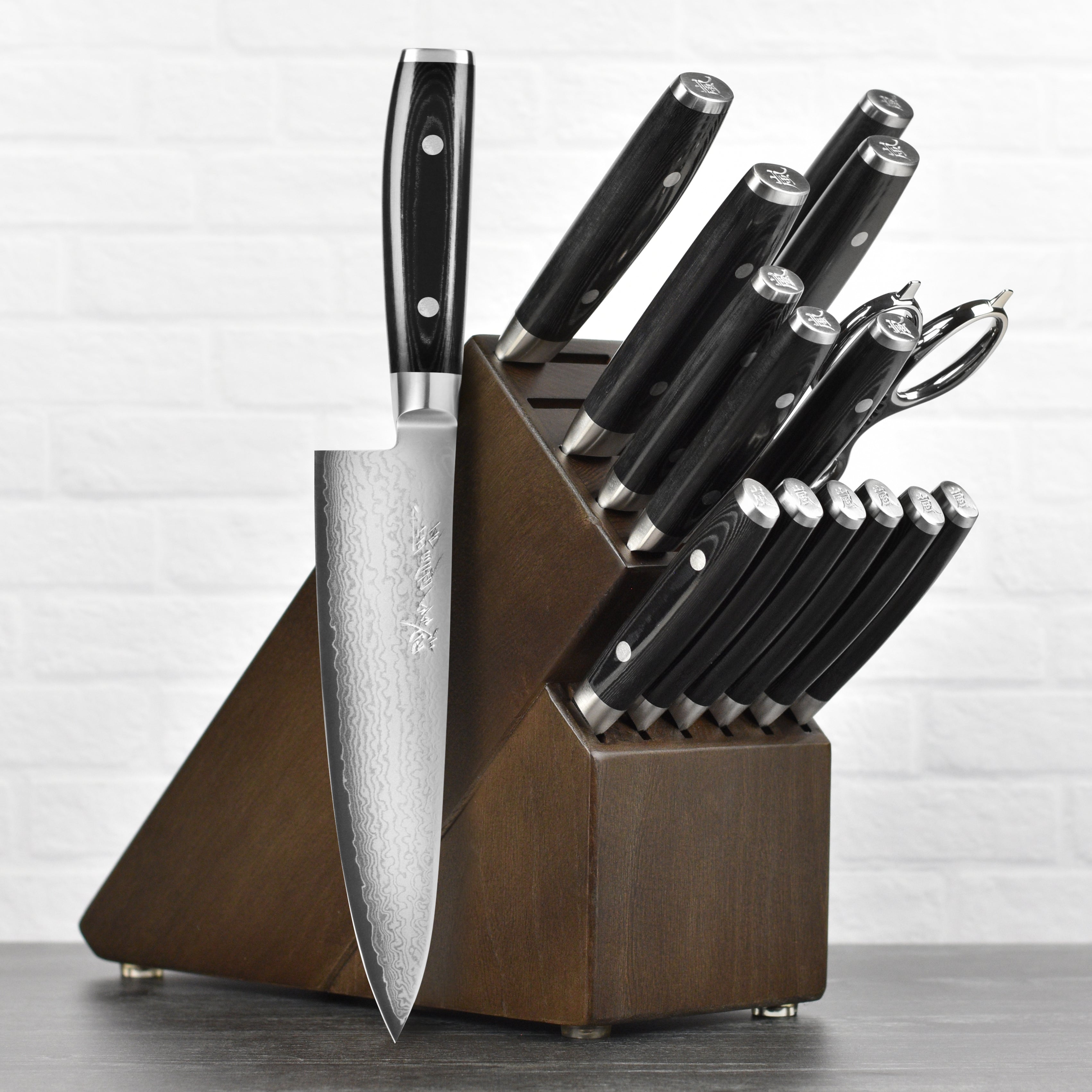 Yaxell Ran Plus Knife Block Set - 16 Piece Dark Ash – Cutlery and More