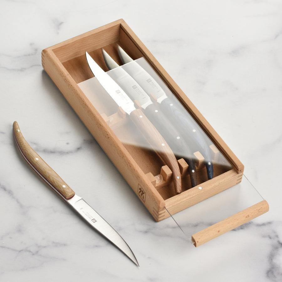 Zwilling 4 Piece Toro Steak Knife Set with Wood Gift Box