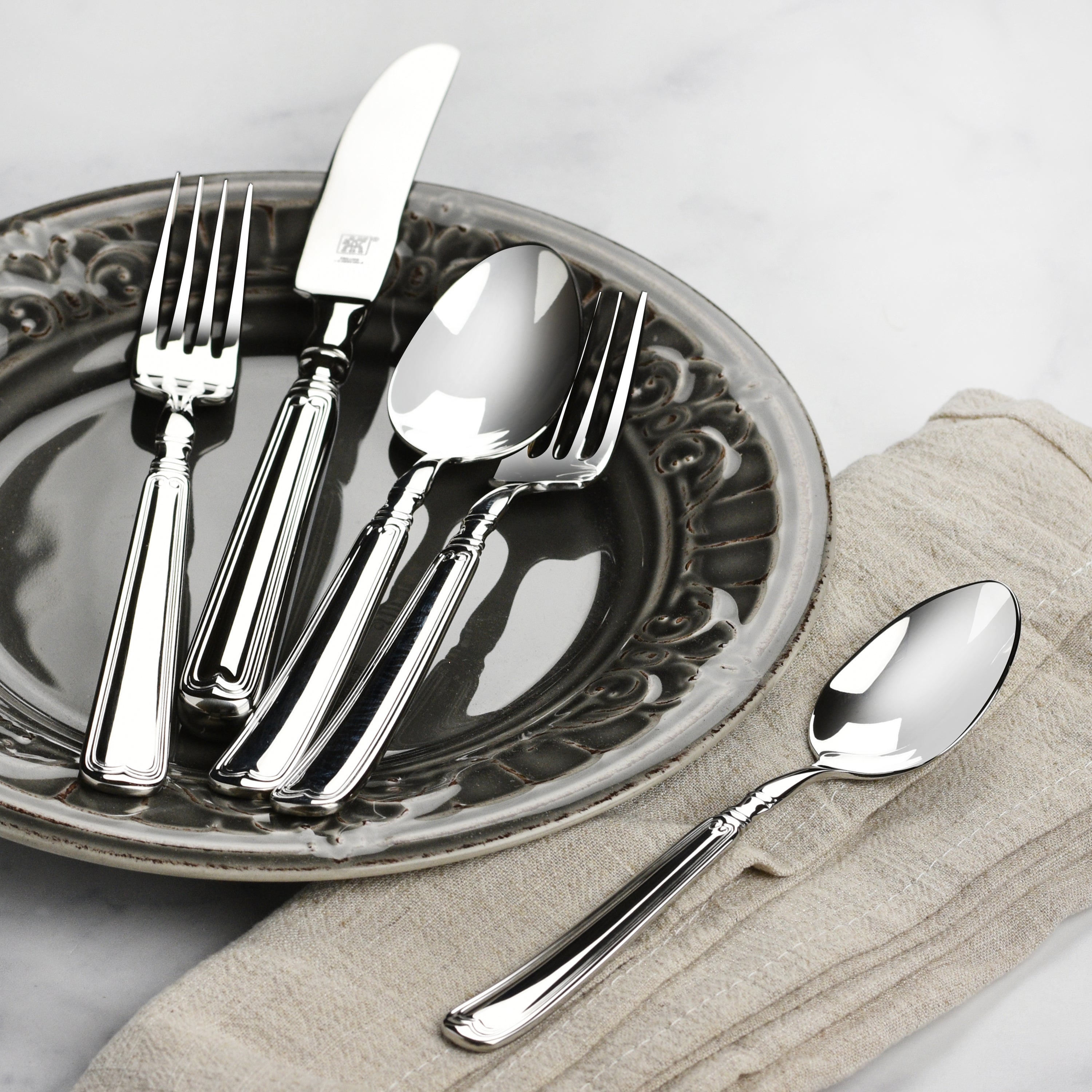 Zwilling Vintage 1876 Stainless Steel Flatware 45 Piece Set