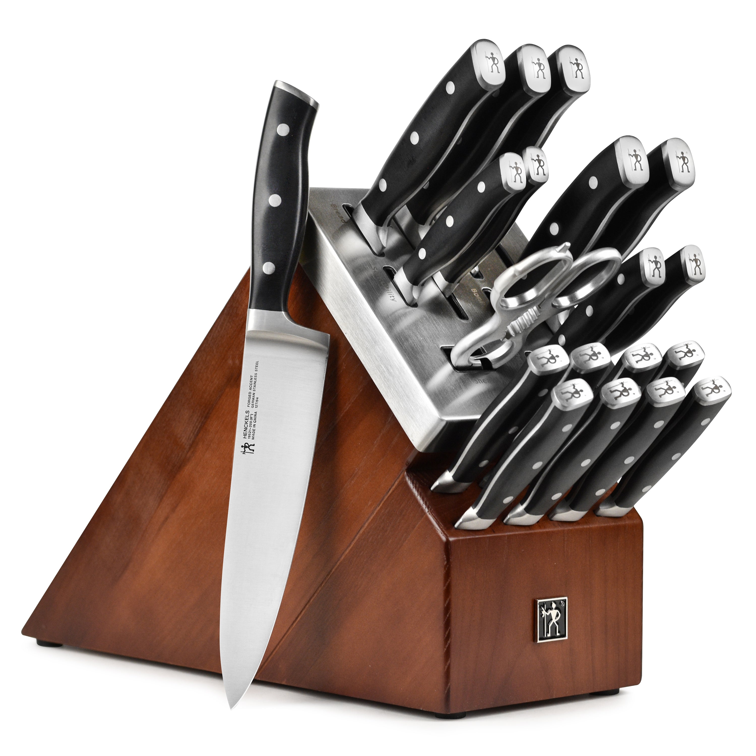 6 Piece Kitchen Knife Set With Block and Sharpener 
